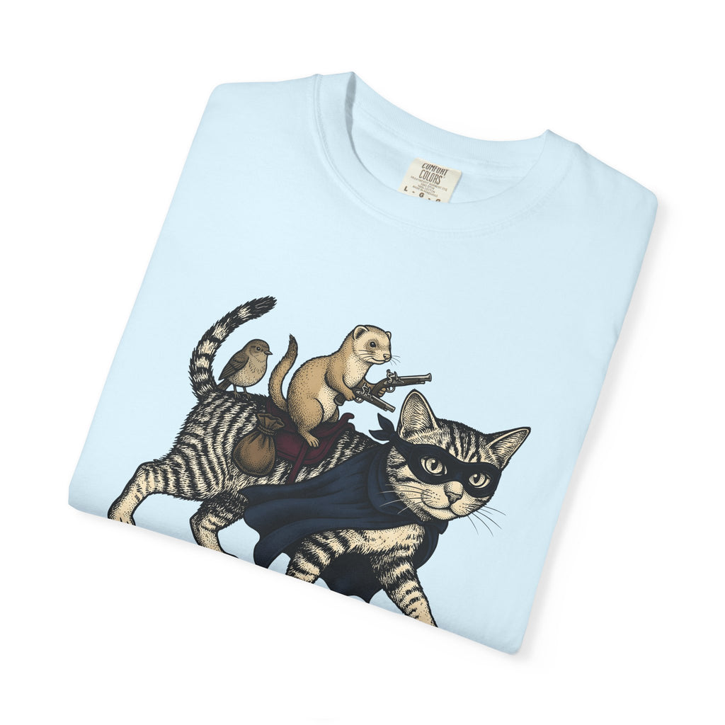 Hero Cat Shirt Cat Wildlife Gift Women Retro Tee Kitty T-Shirt Cat Fan Feline Tshirt Wildlife Graphic Sketch Weasel Tshirt
