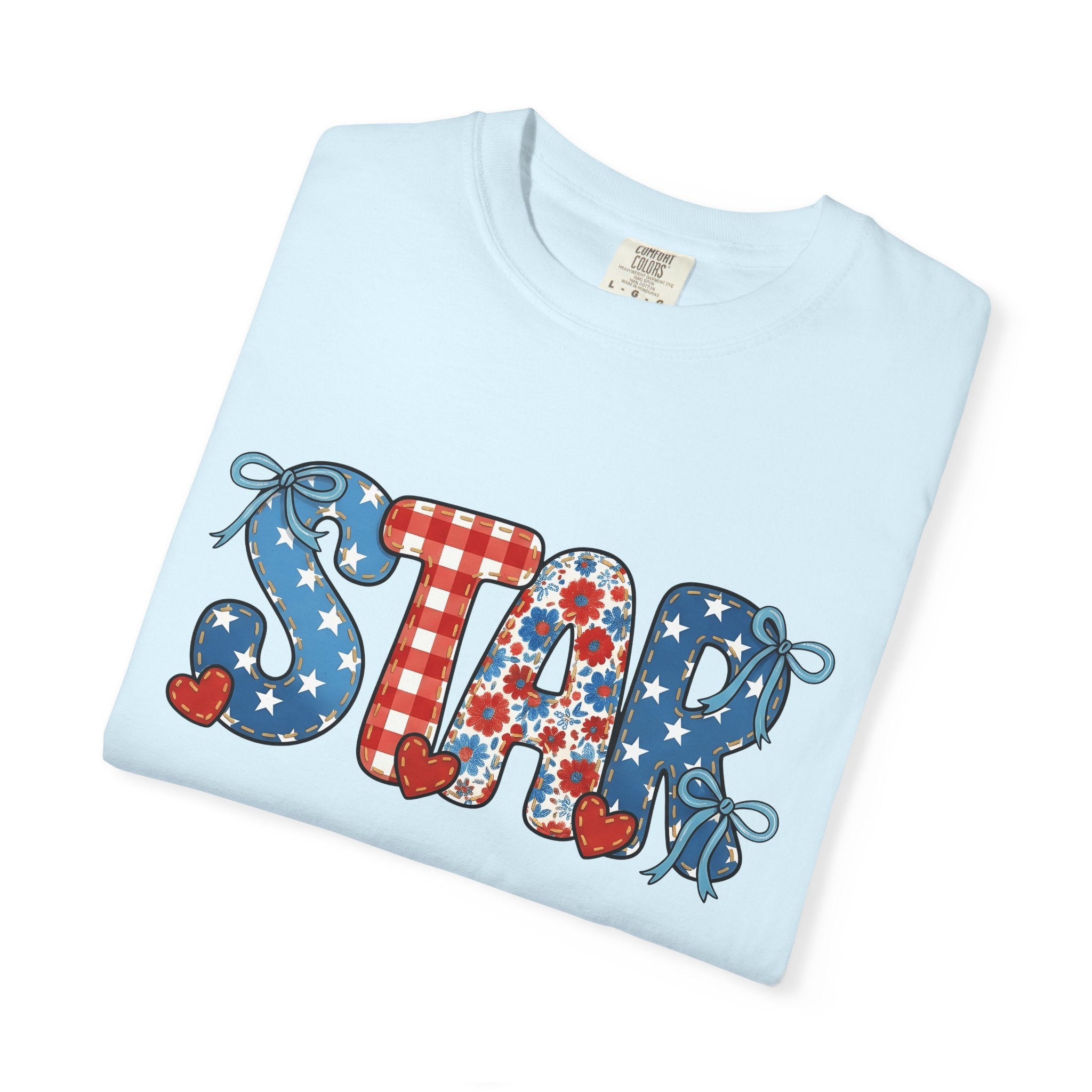 Patchwork Lettering Shirt 4th Of July Freedom Gift Women Cute Tee Typography T-Shirt Patriot Fan Lettering Tshirt Liberty Graphic Nostalgic