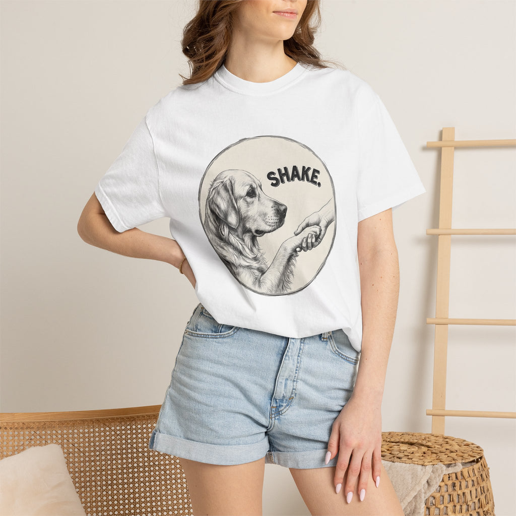 Golden Retriever Shirt Dog Pet Gift Women Hand Drawn Tee Retriever T-Shirt Dog Fan Illustrated Graphic Dog Graphic Vintage Handshake Tshirt