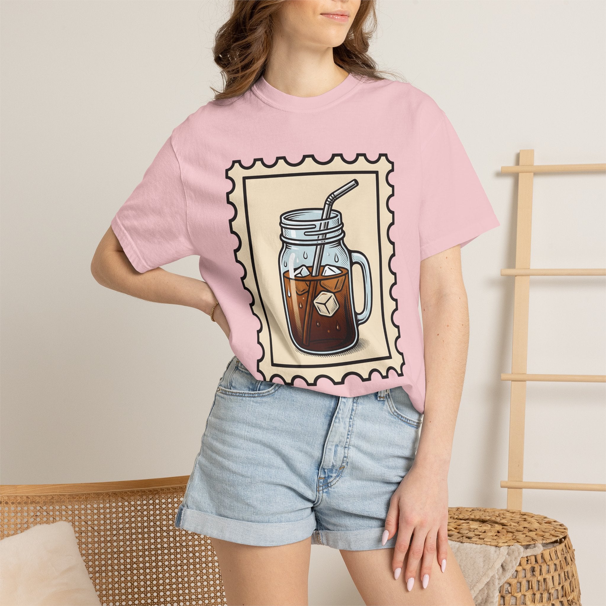 Iced Latte Glass Shirt Coffee Cooking Gift Women Farmhouse Tee Coffee Mug T-Shirt Coffee Fan Latte Art Tshirt Baking Graphic Traditional
