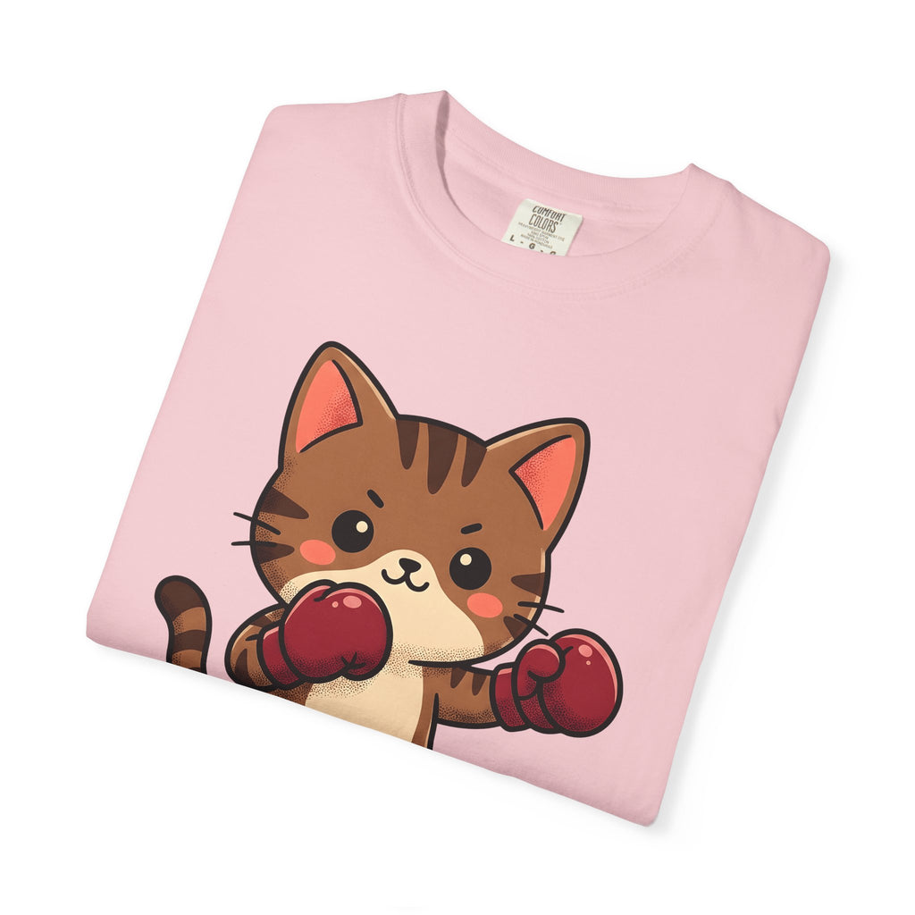 Boxing Kitty Shirt Cat Wildlife Gift Women Charming Tee Boxing Cat T-Shirt Cat Fan Feline Graphic Tshirt Animal Illustration Animation