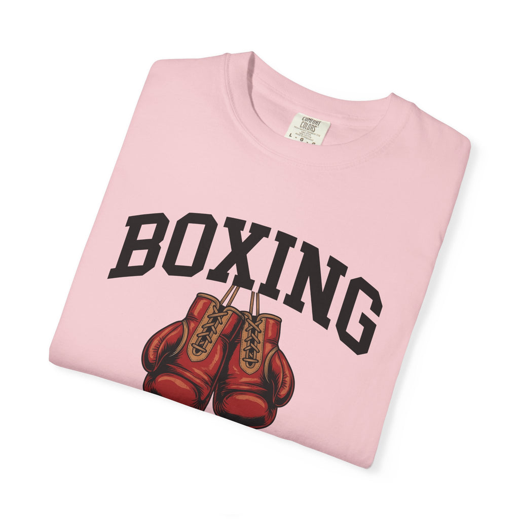 Boxing Gloves Shirt Boxing Fitness Gift Women Bold Graphic Tee Punching Bag T-Shirt Boxer Fan Graphic Design Illustration Workout Graphic