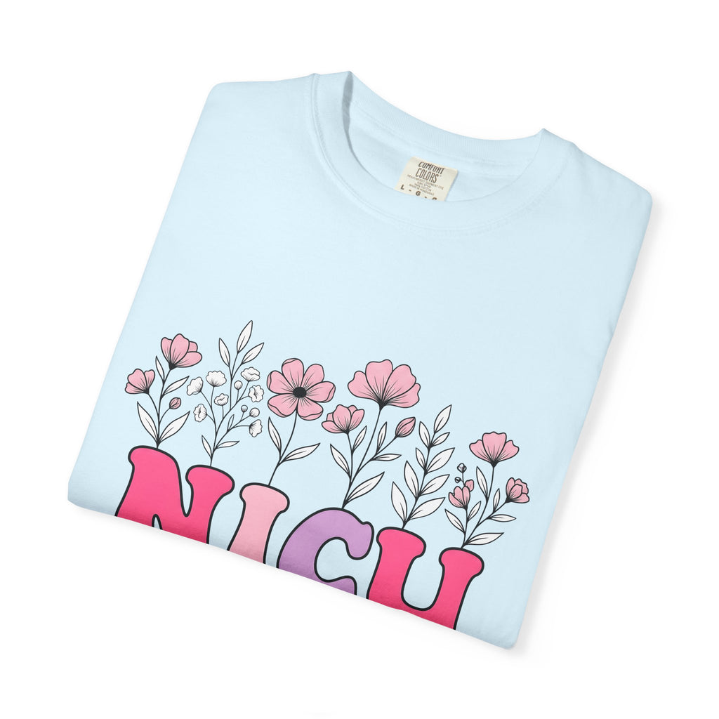 Floral Letters Shirt NICU Nurse Healthcare Gift Women Whimsical Tee Alphabet T-Shirt Nurse Practitioner Enthusiast Illustrative Tshirt