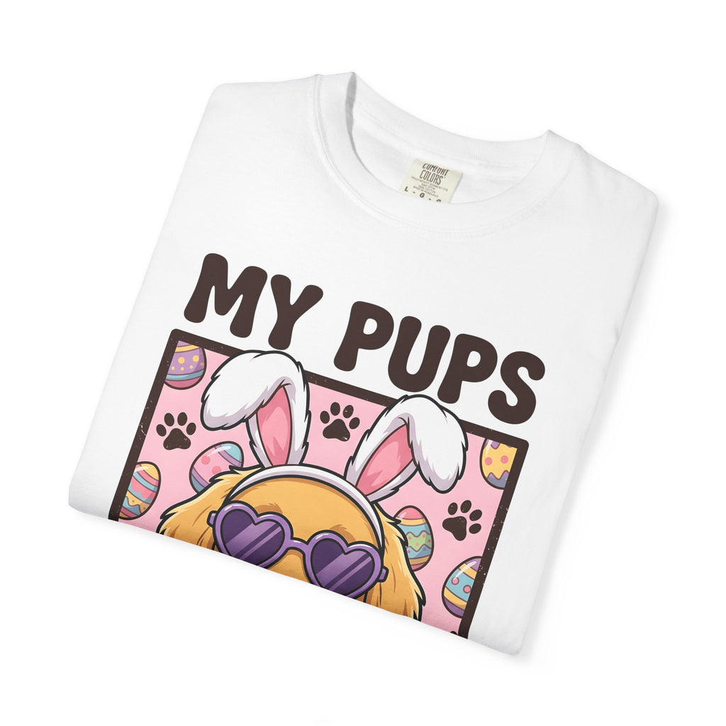 Golden Retriever Dog Shirt Easter Dog Gift Women Cartoon Tee Retriever T-Shirt Easter Fan Toon Tshirt Dog Graphic Retro Bunny Ears Tshirt