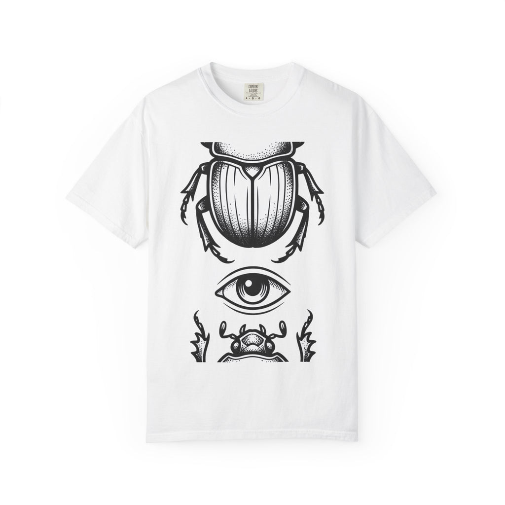 Jewel Beetle Shirt Beetle Occult Gift Women Line Art Tee Buprestid T-Shirt Bug Fan Insect Graphic Tshirt Mystical Illustration Hand Drawn