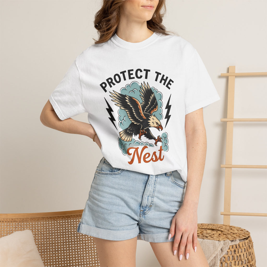 Bald Eagle Shirt Moms Kinship Gift Women Cartoon Tee Eagle T-Shirt Mom Fan Eagle Tshirt Bonding Graphic Minimalist Lightning Bolt Tshirt