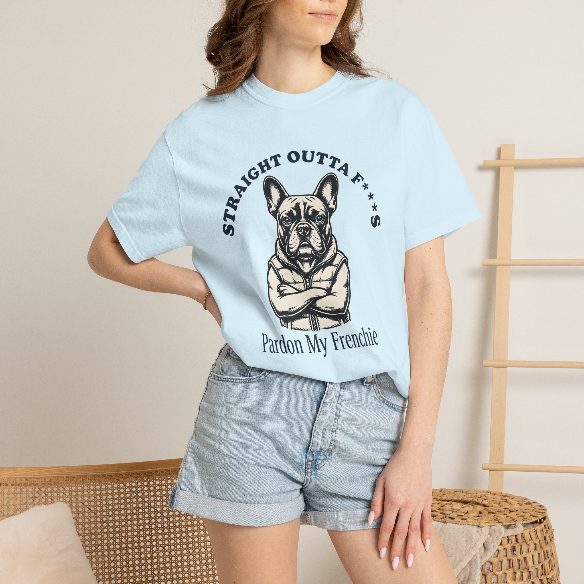 French Bulldog Shirt Dog Joke Gift Women Illustration Tee Bulldog T-Shirt Dog Fan Artistic Tshirt Humor Graphic Classic Vest Tshirt