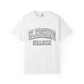Varsity Font Shirt Christmas Celebration Gift Women Hand Drawn Tee Lettering T-Shirt Xmas Fan Typography Tshirt Party Graphic Vintage Arched