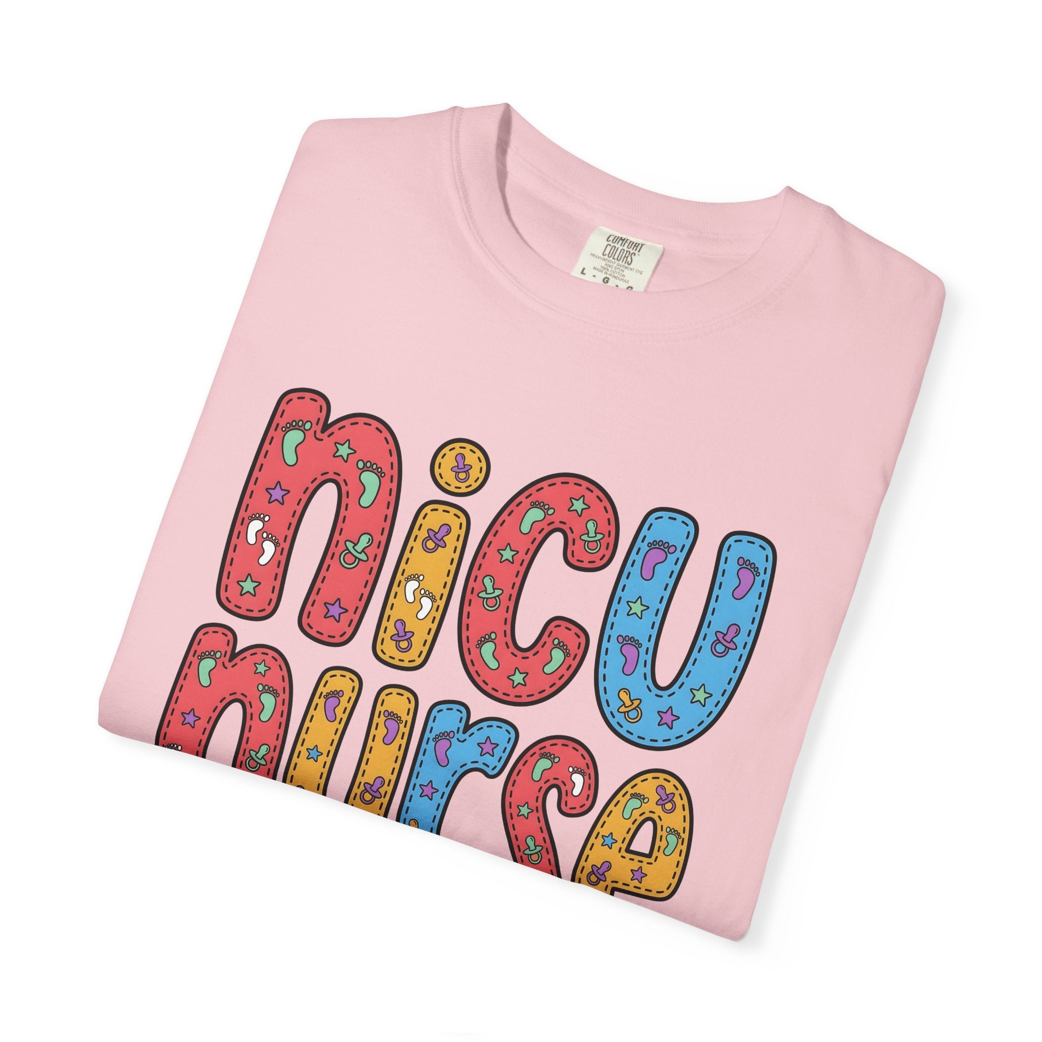 Baby Footprint Initials Shirt Nurse Clinic Gift Women Joyful Tee Baby Letters T-Shirt Rn Fan Baby Monogram Tshirt Medical Graphic Line Art