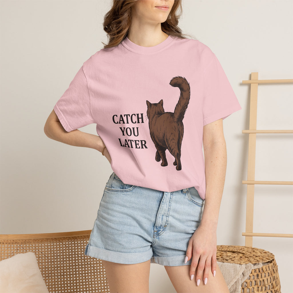 Cat Image Shirt Cat Laugh Gift Women Cartoon Tee Kitten T-Shirt Cat Fan Feline Tshirt Humor Graphic Classic Tail Tshirt