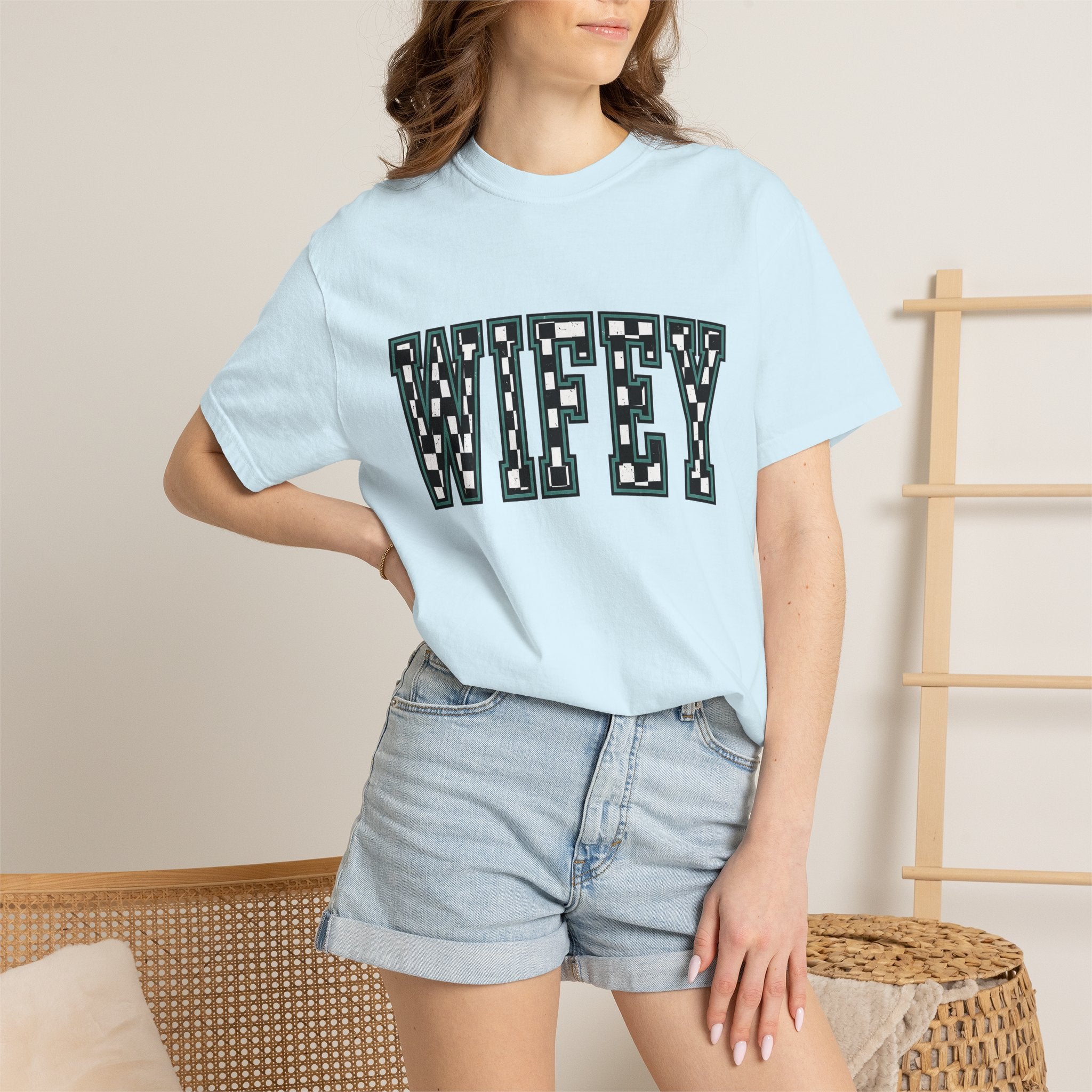 Varsity Check Text Shirt Wife Nuptials Gift Women Heavy Tee Check Text T-Shirt Bride Fan Grunge Tshirt Wedding Graphic Old School Checker