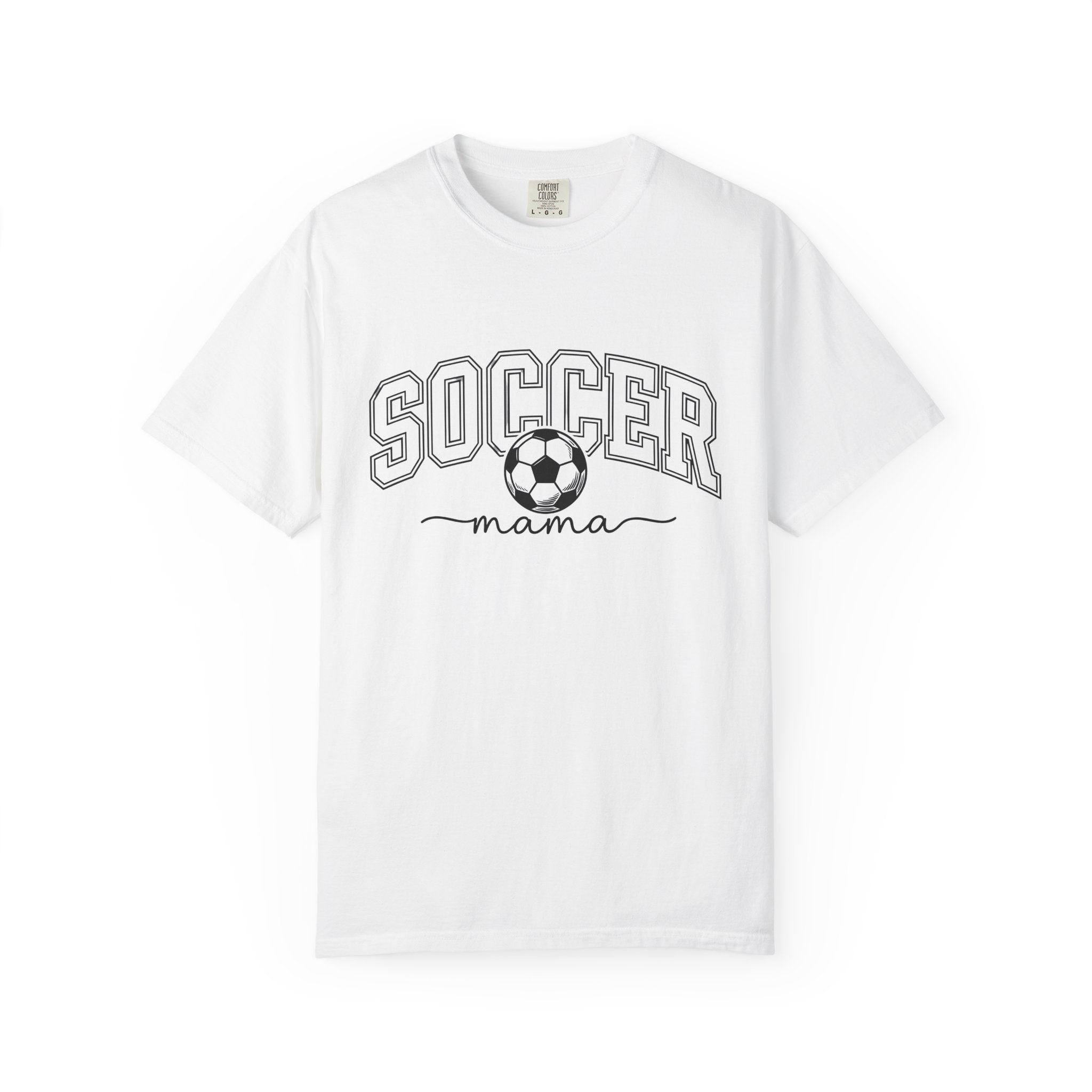 Soccer Ball Shirt Moms Sports Gift Women Varsity Tee Football T-Shirt Mom Fan Athletic Tshirt Sports Graphic Minimal Script Font Tshirt