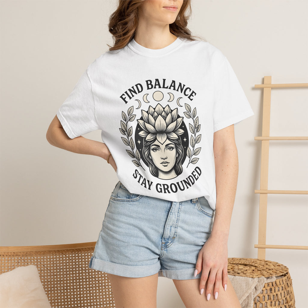 Lotus Bloom Girl Shirt Yoga Wellness Gift Women Earthy Tee Lotus Flower T-Shirt Yogini Enthusiast Bohemian Tshirt Self Care Graphic Rustic