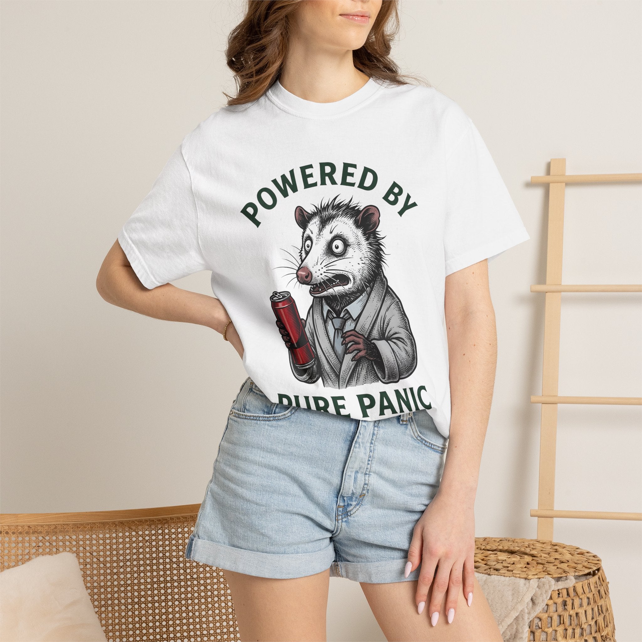 Possum Energy Drink Shirt Coffee Jokes Gift Women Comic Tee Energy Drink T-Shirt Coffee Fan Cartoon Tshirt Humor Graphic Retro Sparkles
