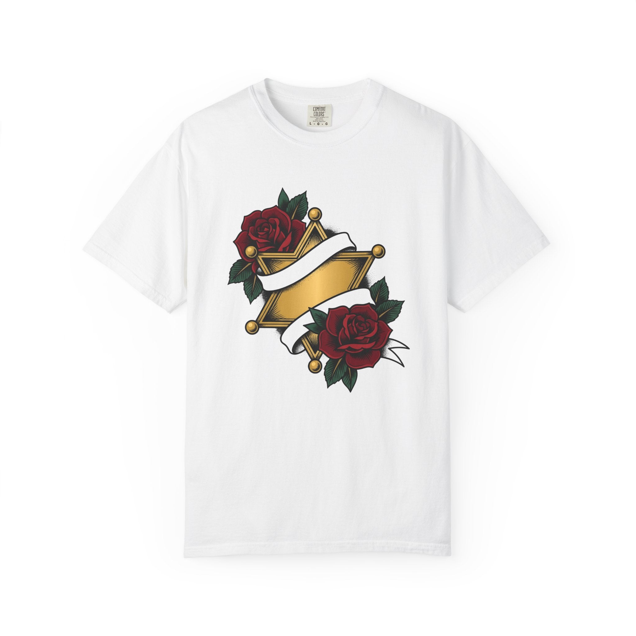 Sheriff Emblem Shirt Cowgirl Rodeo Gift Women Neo Traditional Tattoo Tee Badge T-Shirt Cowgirl Fan Tattooed Tshirt Rodeo Graphic Hand Drawn
