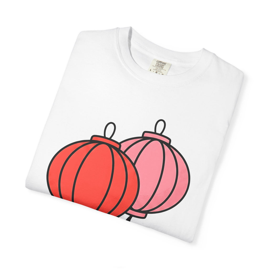 Lantern Pair Shirt Chinese New Year Festival Gift Women Minimalist Tee Lamp T-Shirt Lunar New Year Fan Simple Tshirt Celebration Graphic
