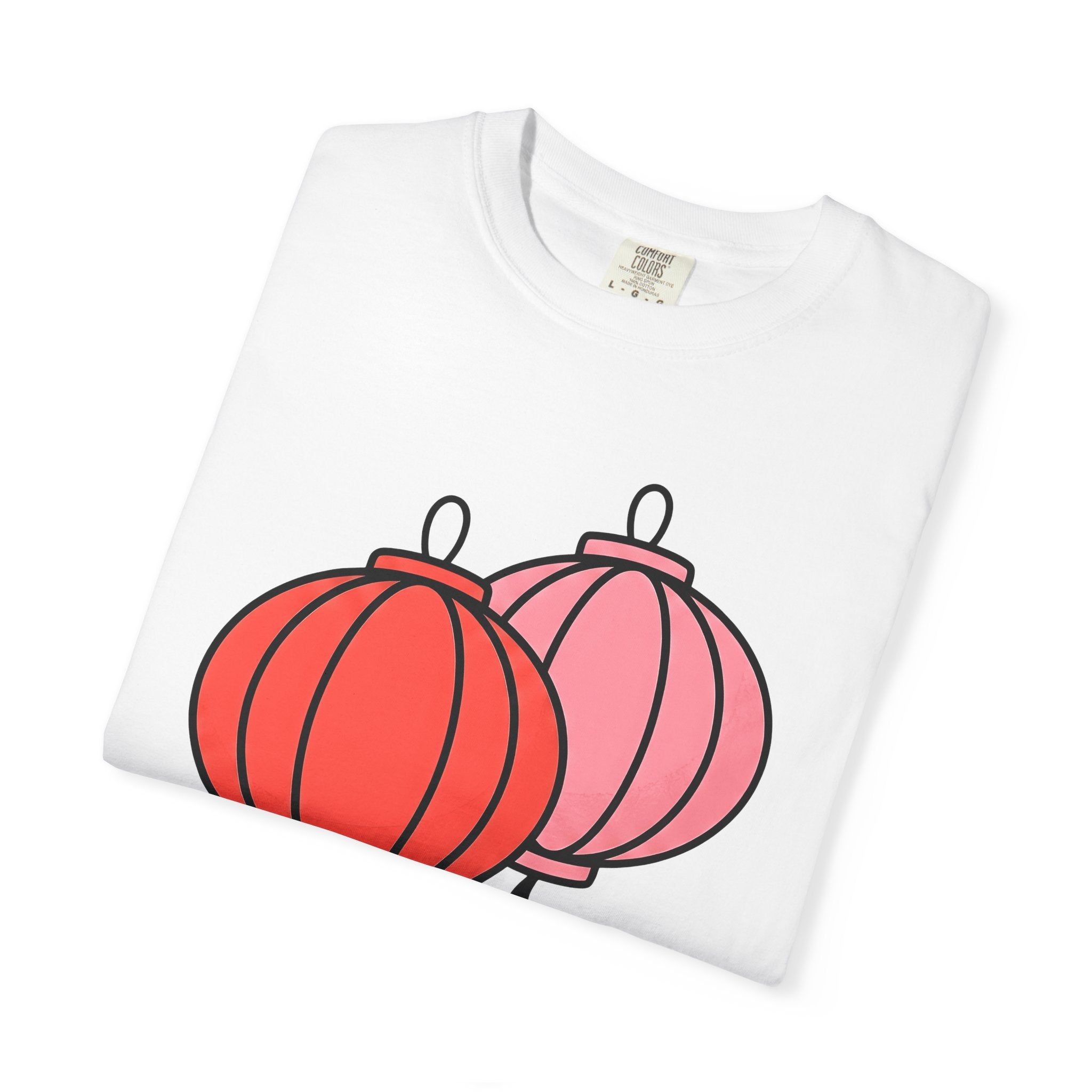 Lantern Pair Shirt Chinese New Year Festival Gift Women Minimalist Tee Lamp T-Shirt Lunar New Year Fan Simple Tshirt Celebration Graphic