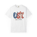 American Letters Shirt 4th Of July Freedom Gift Women Retro Tee Alphabet T-Shirt Patriotic Fan Vintage Tee Retro Tshirt Liberty Graphic