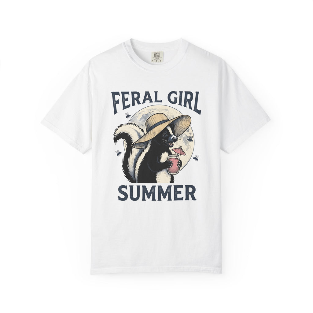 Skunk Cap Shirt Summer Wildlife Gift Women Retro Tee Skunk Hat T-Shirt Vacation Fan Outdoors Graphic Tshirt Sketch Drink Tshirt