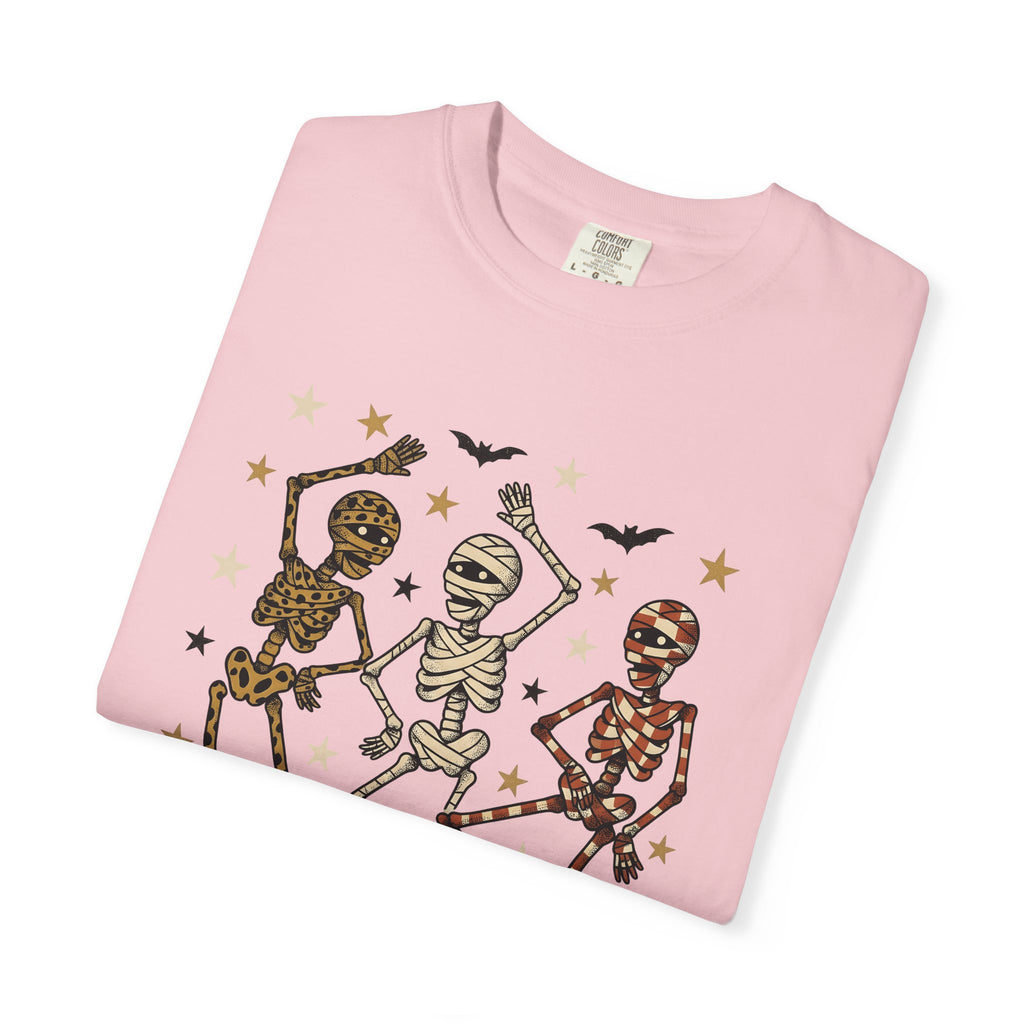 Dancing Bones Shirt Halloween Festivity Gift Women Animated Tee Skeleton T-Shirt Spooky Fan Cartoon Tshirt Celebration Graphic Classic