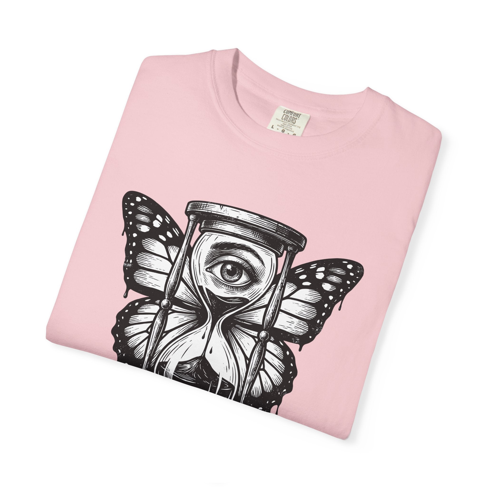 Winged Hourglass Shirt Gothic Abstract Gift Women Macabre Tee Hourglass T-Shirt Emo Fan Dark Art Tshirt Surreal Graphic Classic Glance