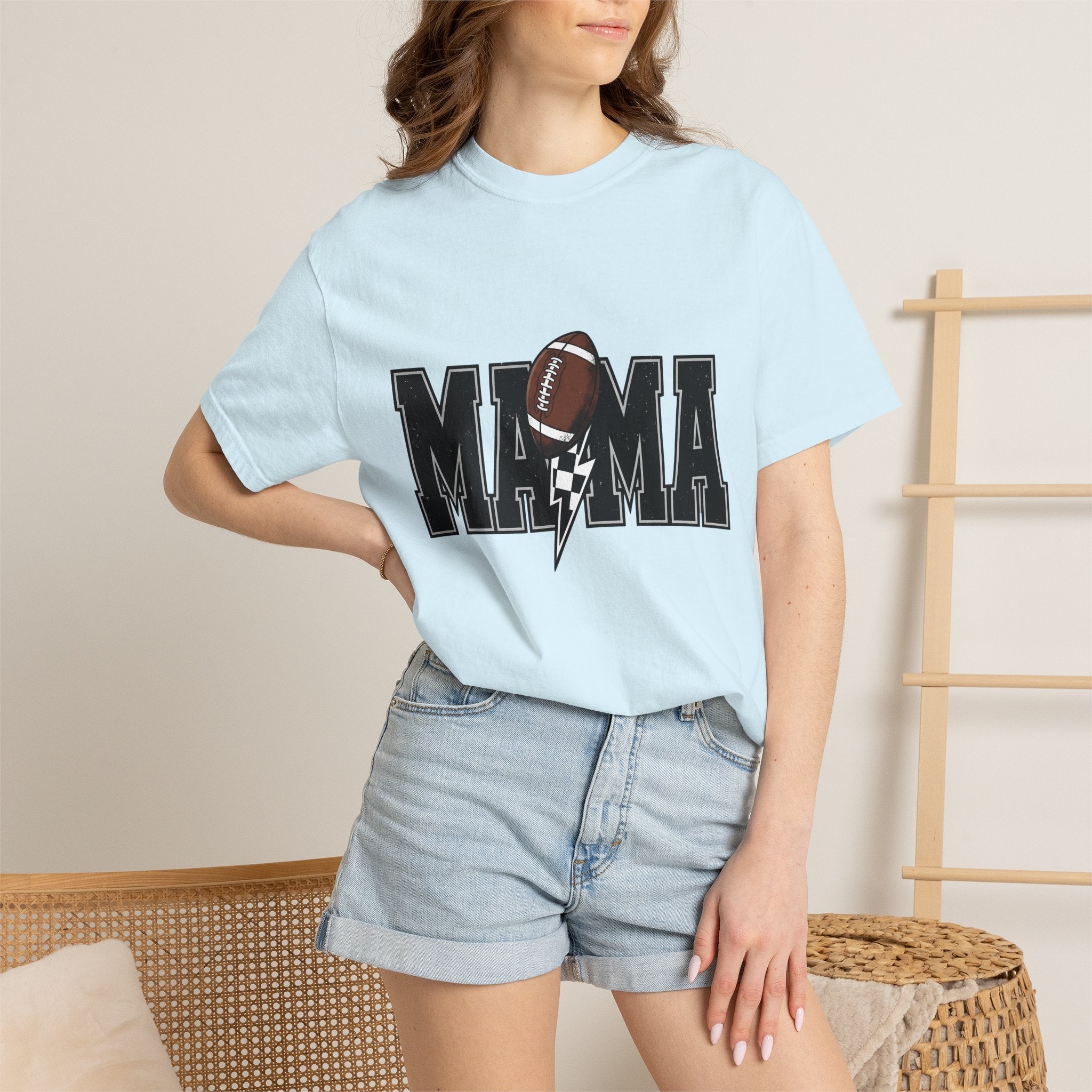 Football Image Shirt Moms Games Gift Women Classic Tee Soccer T-Shirt Mom Fan Vintage Tshirt Gaming Graphic Throwback Electric Bolt Tshirt