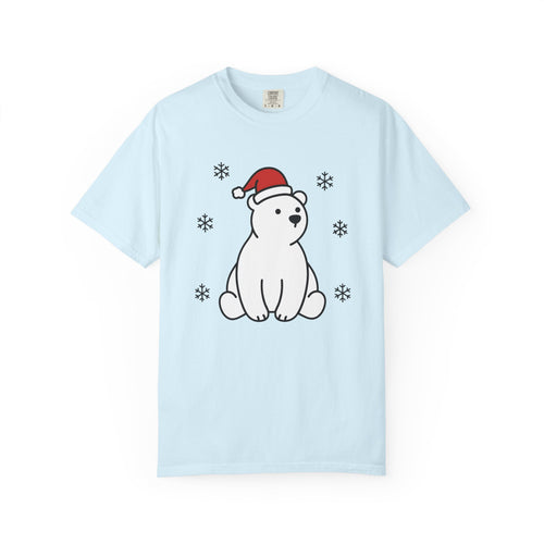 Arctic Bear Shirt Christmas Wildlife Gift Women Adorable Tee Polar Bear T-Shirt Xmas Fan Cute Tshirt Animal Graphic Simple Ice Crystals