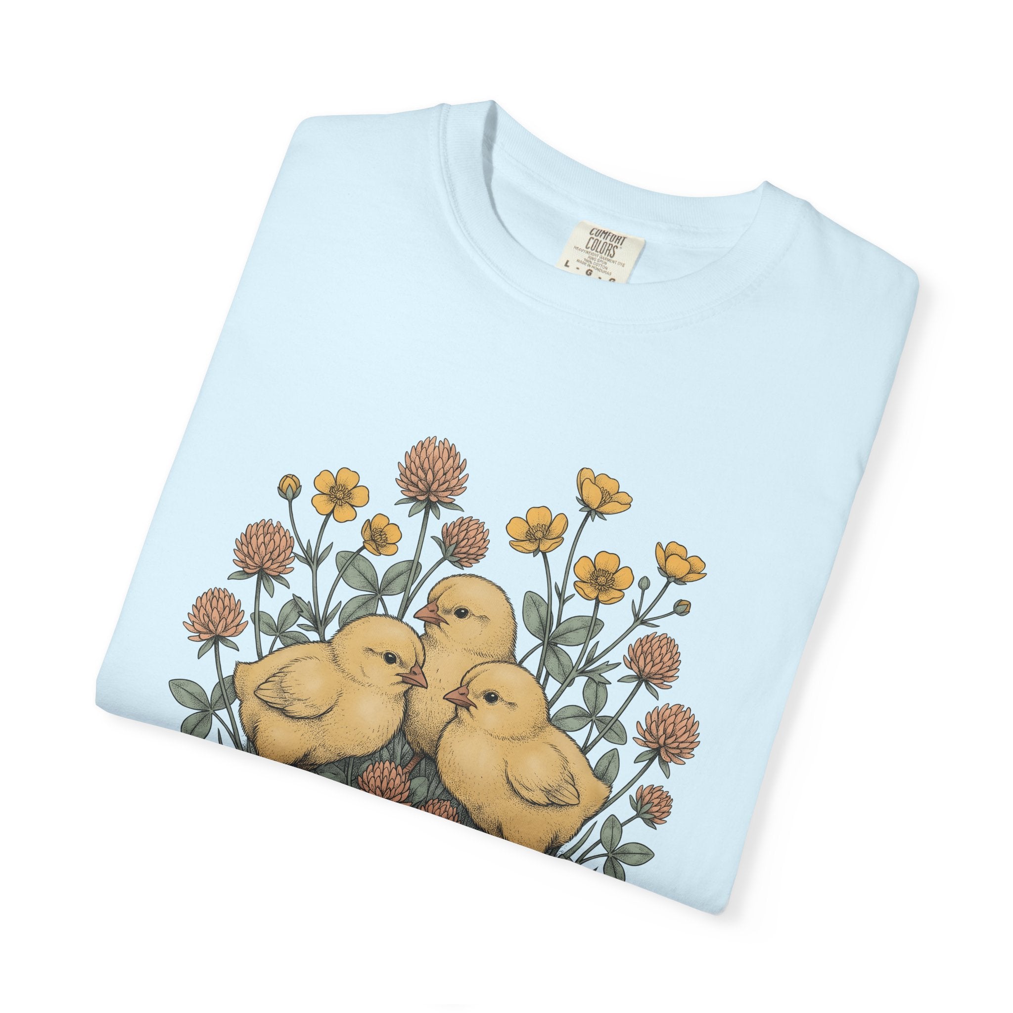 Little Chicks Shirt Easter Environment Gift Women Botanical Art Tee Chicks T-Shirt Easter Fan Botanical Tshirt Eco Graphic Hand Drawn Field