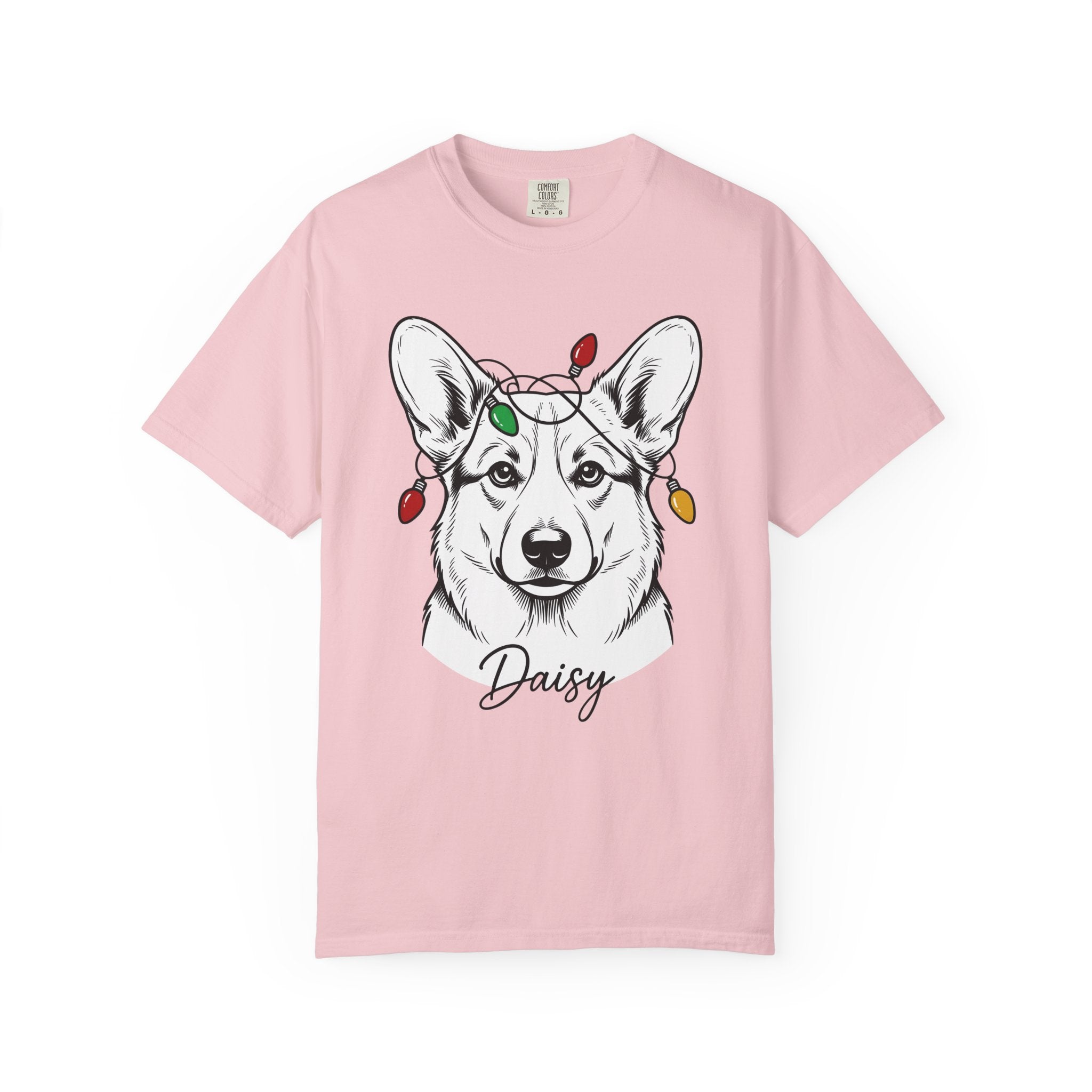 Corgi Pet Shirt Dog Winter Gift Women Cartoon Tee Puppy T-Shirt Dog Fan Canine Tshirt Winter Graphic Clean Xmas Lights Tshirt