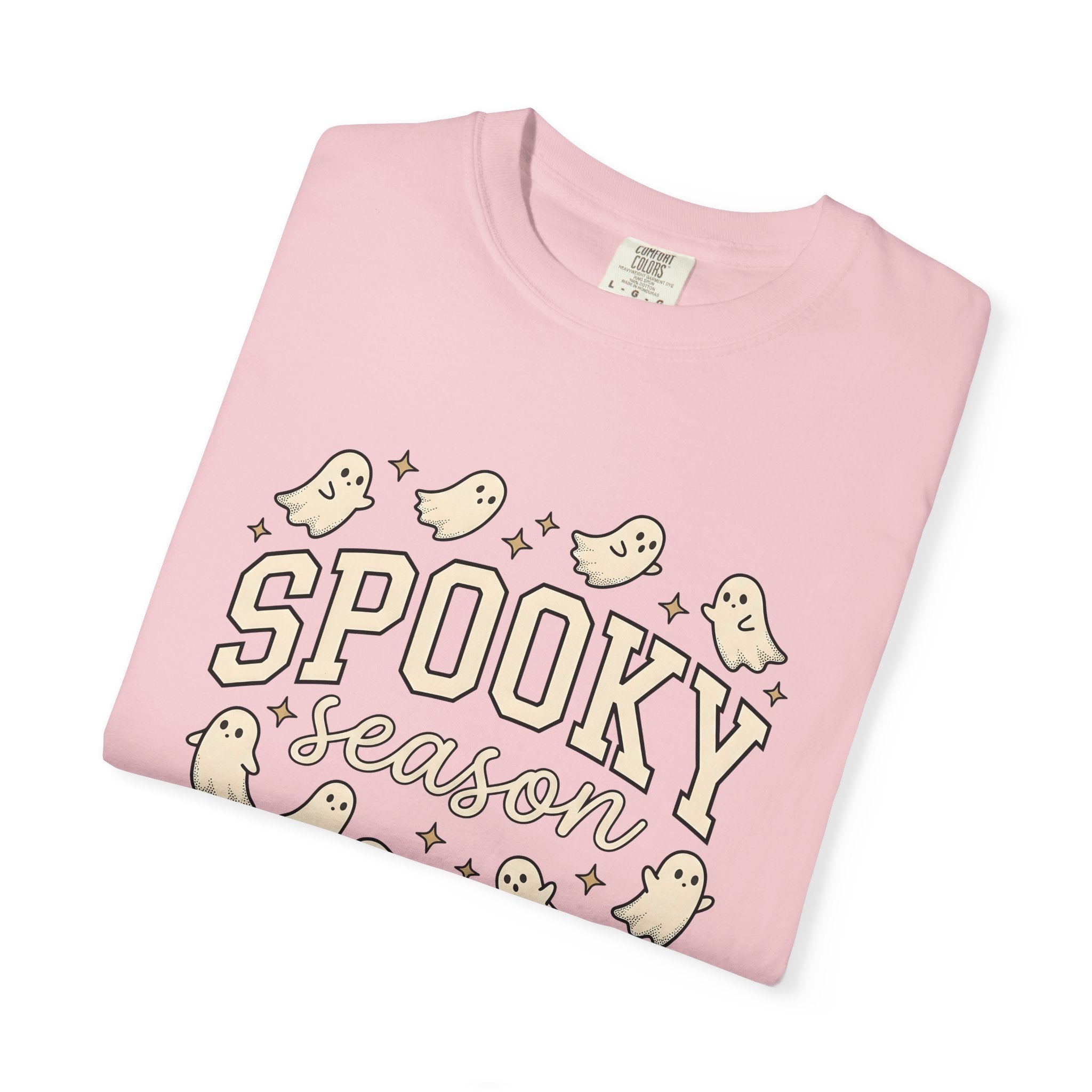 Cartoon Ghosts Shirt Halloween Spooky Gift Women Doodle Tee Specter T-Shirt Horror Fan Boo Tshirt Creepy Graphic Retro Stars Tshirt