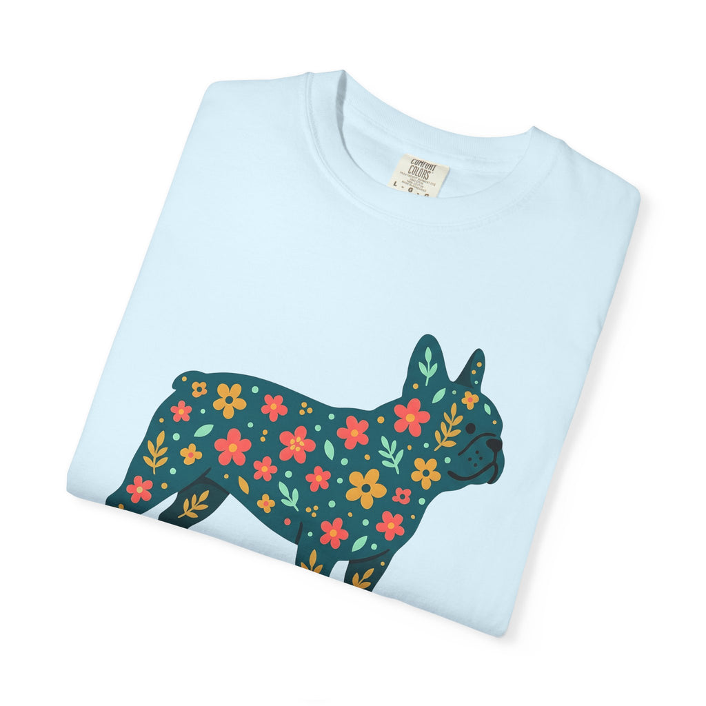 French Bulldog Shirt Dog Companion Gift Women Natural Tee Bulldog T-Shirt Dog Fan Puppy Graphic Tshirt Sleek Petals Tshirt