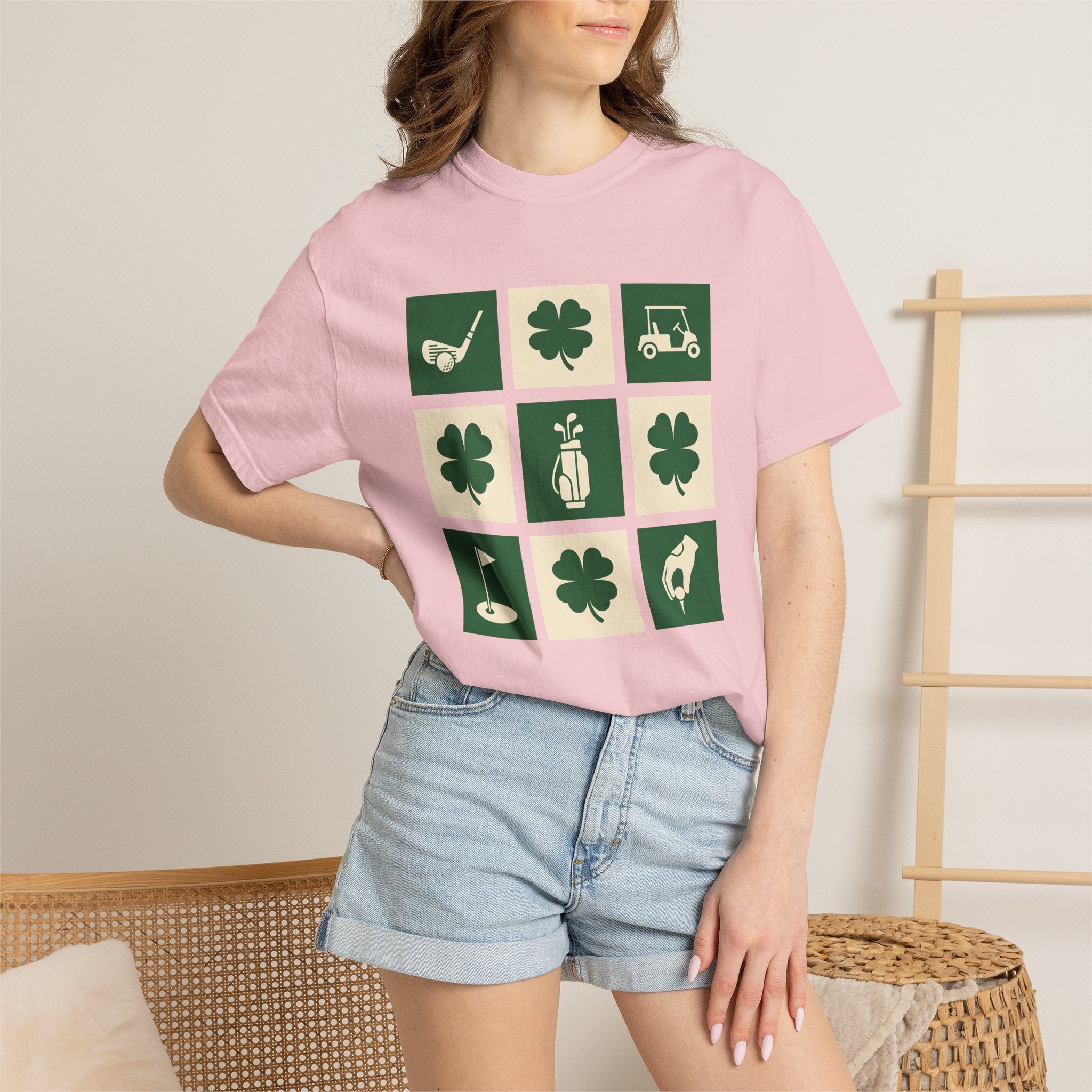 Lucky Golf Shirt St Patrick's Day Games Gift Women Basic Tee Golfing T-Shirt Luck Fan Simple Tshirt Gaming Graphic Old School Golf Cart