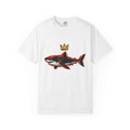 Great White Crown Shirt Shark Fauna Gift Women Flat Design Tee Crown T-Shirt Shark Fan Graphic Illustration Stencil Coronet Tshirt