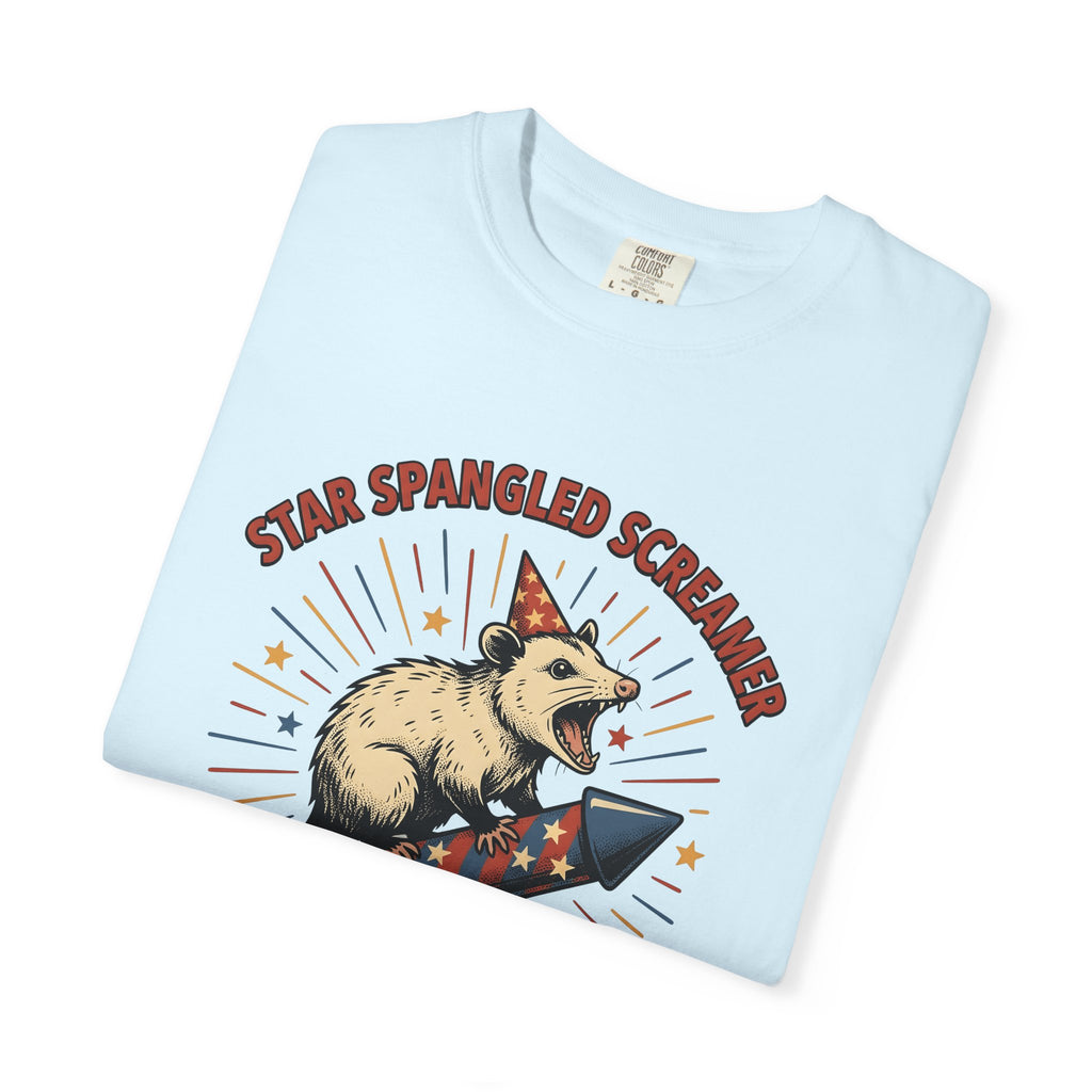 Possum Rocket Shirt 4th Of July Animal Gift Women Vintage Tee Opossum T-Shirt Patriot Fan Vintage Tshirt Creature Graphic Retro Party Hat