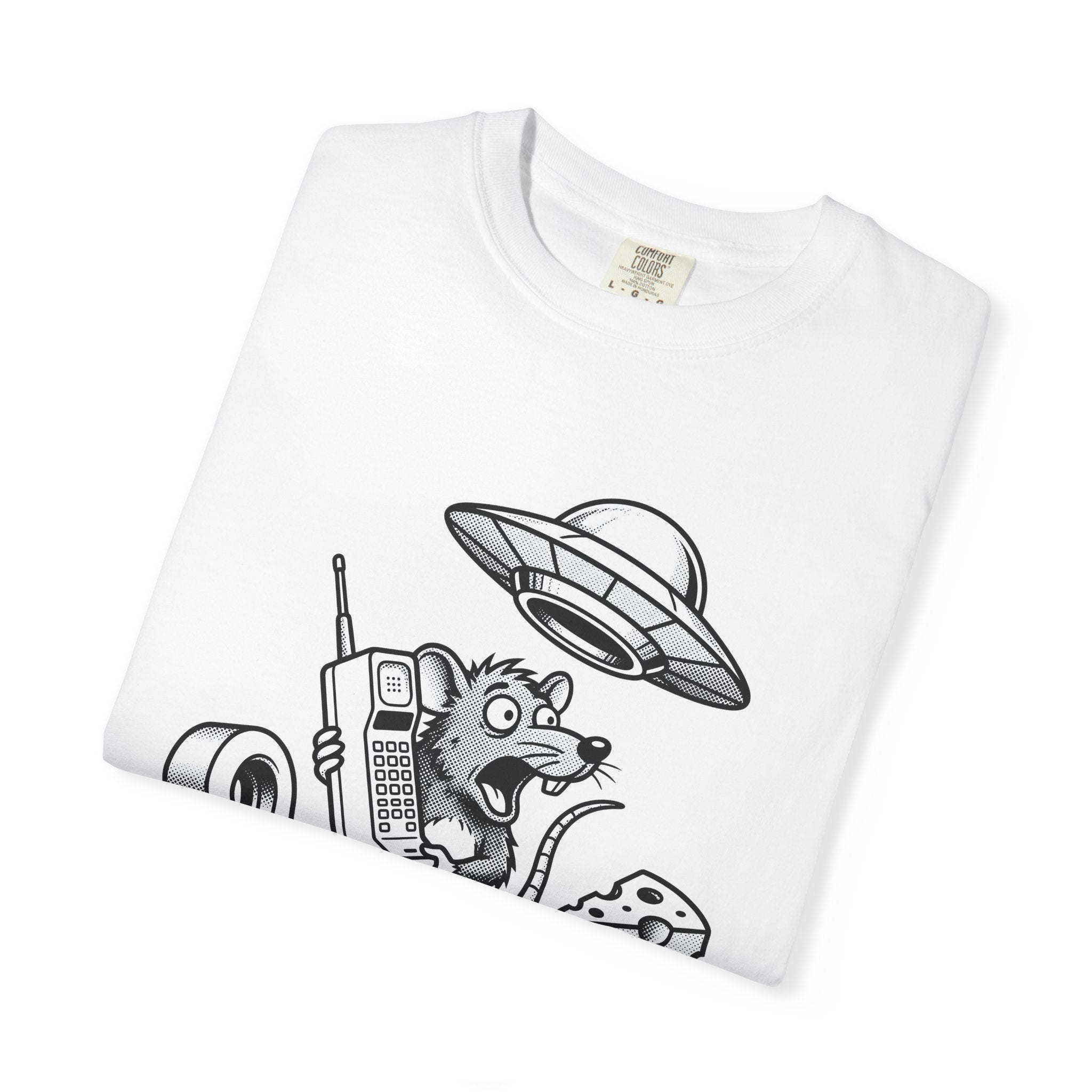 Funny Rat Shirt Funny Mammals Gift Women Comic Tee Rodent T-Shirt Humor Fan Cartoon Tshirt Animal Graphic Sketch Spaceship Tshirt