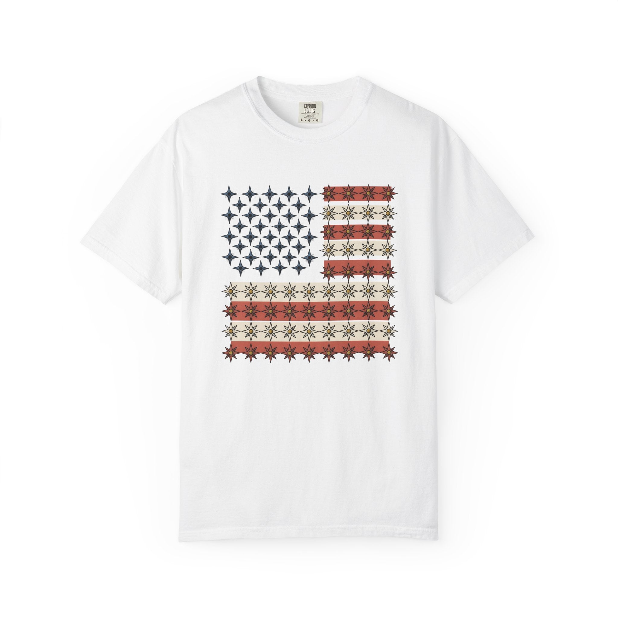 Star Banner Shirt America Celebration Gift Women Vintage Tee Flag T-Shirt American Fan Patriotic Tshirt Party Graphic Distressed Lines
