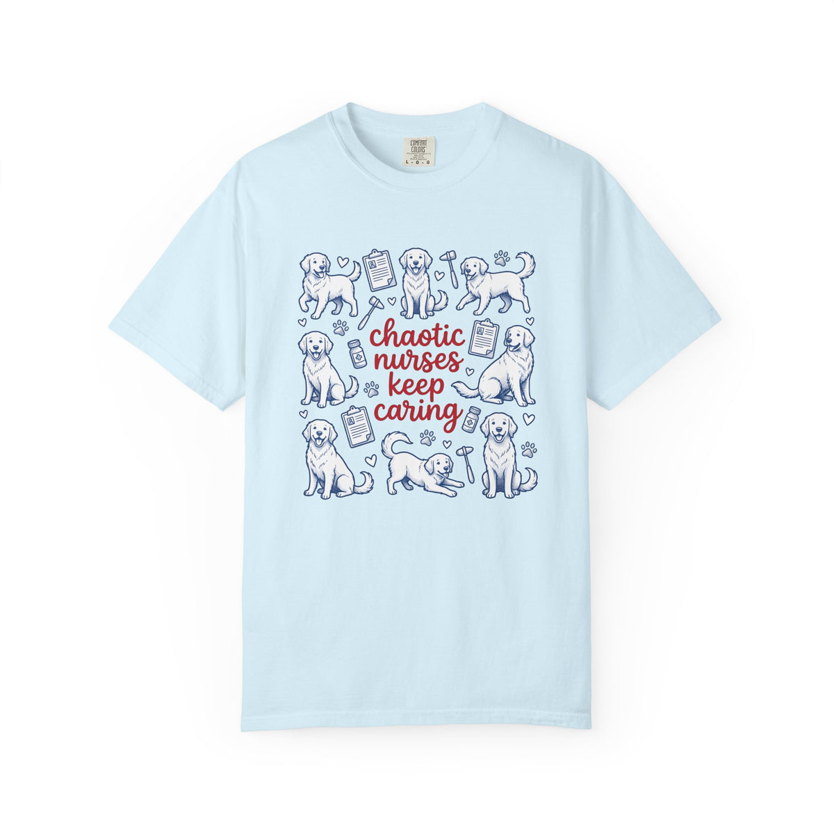 Golden Retrievers Doodle T-Shirt – Nurse Dog Lover Cartoon, Unisex Graphic Tee