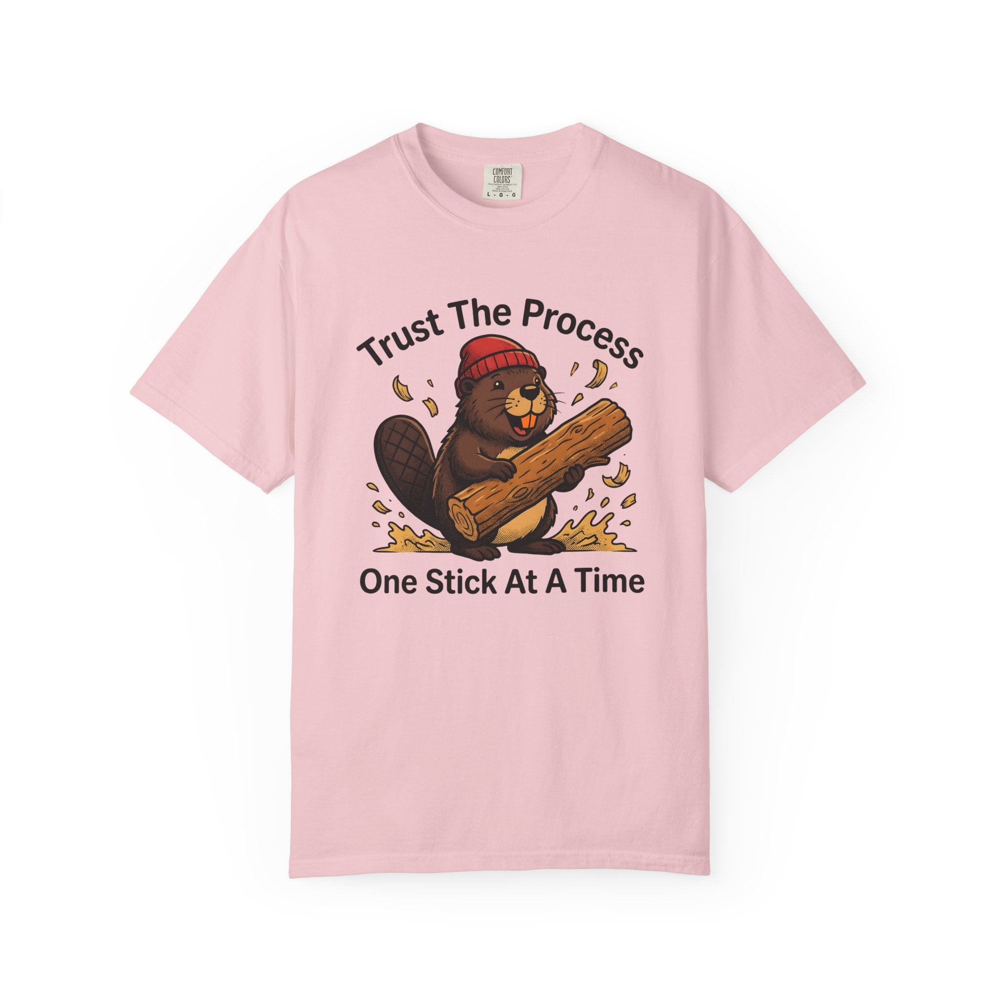 Beaver Log Shirt Funny Animal Gift Women Cartoon Tee Dam T-Shirt Humor Fan Comic Tshirt Wildlife Graphic Vintage Red Beanie Tshirt