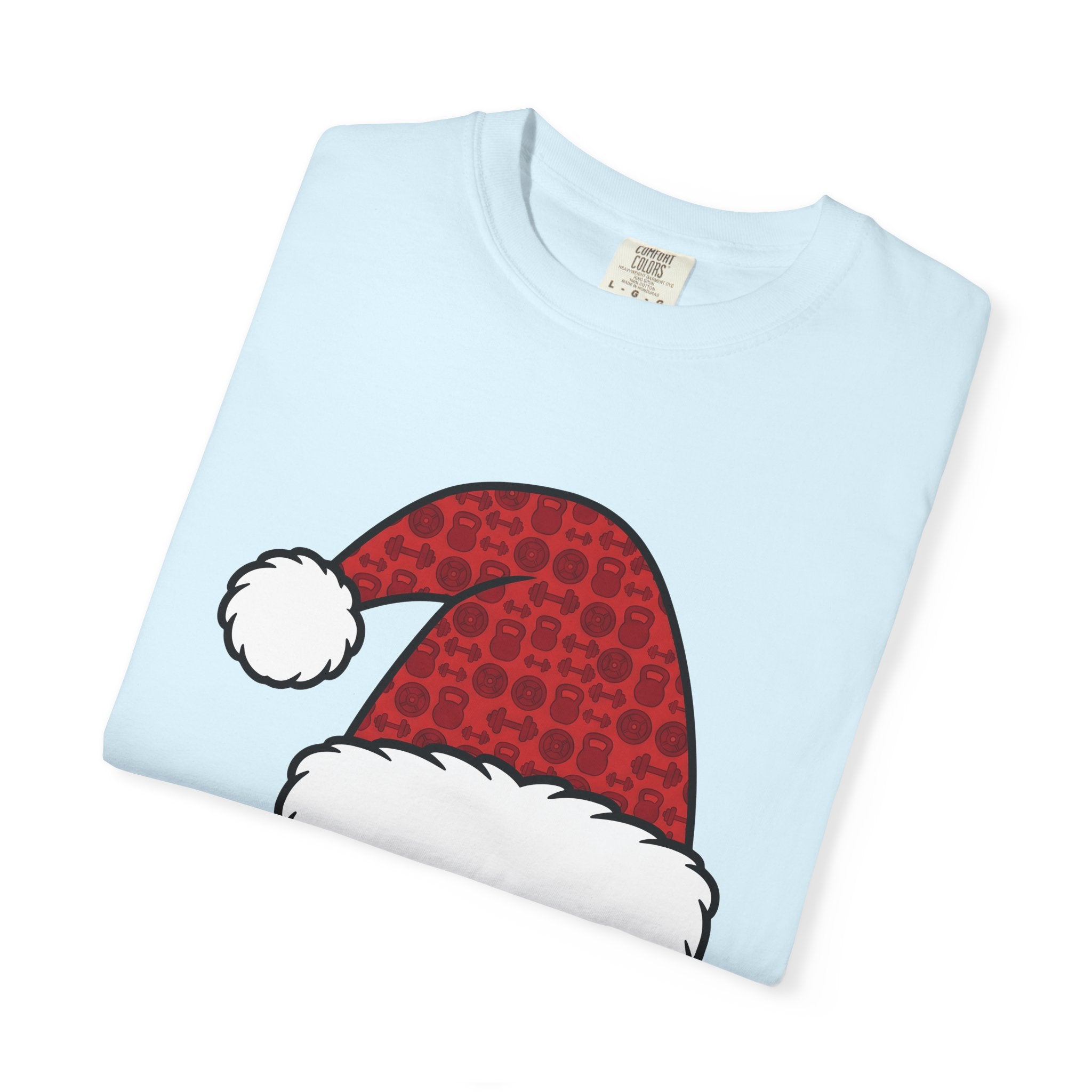 Santa Hat Shirt Christmas Workout Gift Women Cute Tee Christmas Hat T-Shirt Xmas Fan Fitness Graphic Tshirt Clean Barbell Tshirt