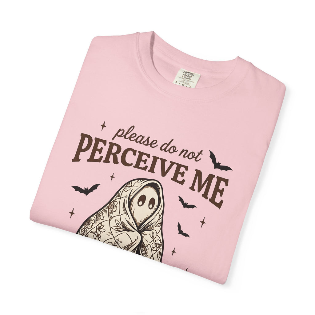Ghost Quilt Shirt Funny Holiday Gift Women Cartoon Tee Quilt T-Shirt Comedian Fan Cartoonish Tshirt Holiday Graphic Line Art Bat Silhouettes