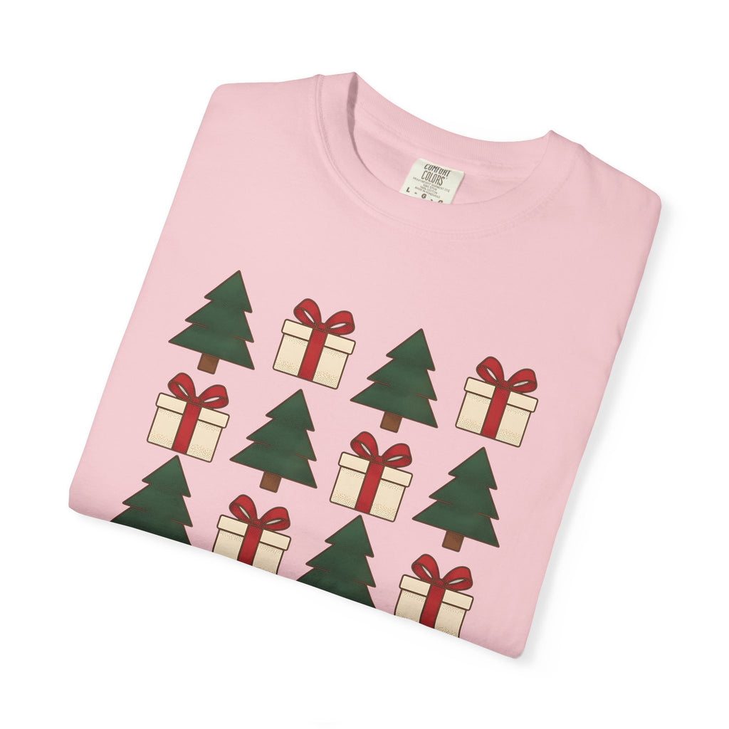 Xmas Tree Gift Print Shirt Christmas Event Gift Women Sketch Tee Christmas Tree T-Shirt Holiday Fan Christmas Tree Drawing Party Graphic