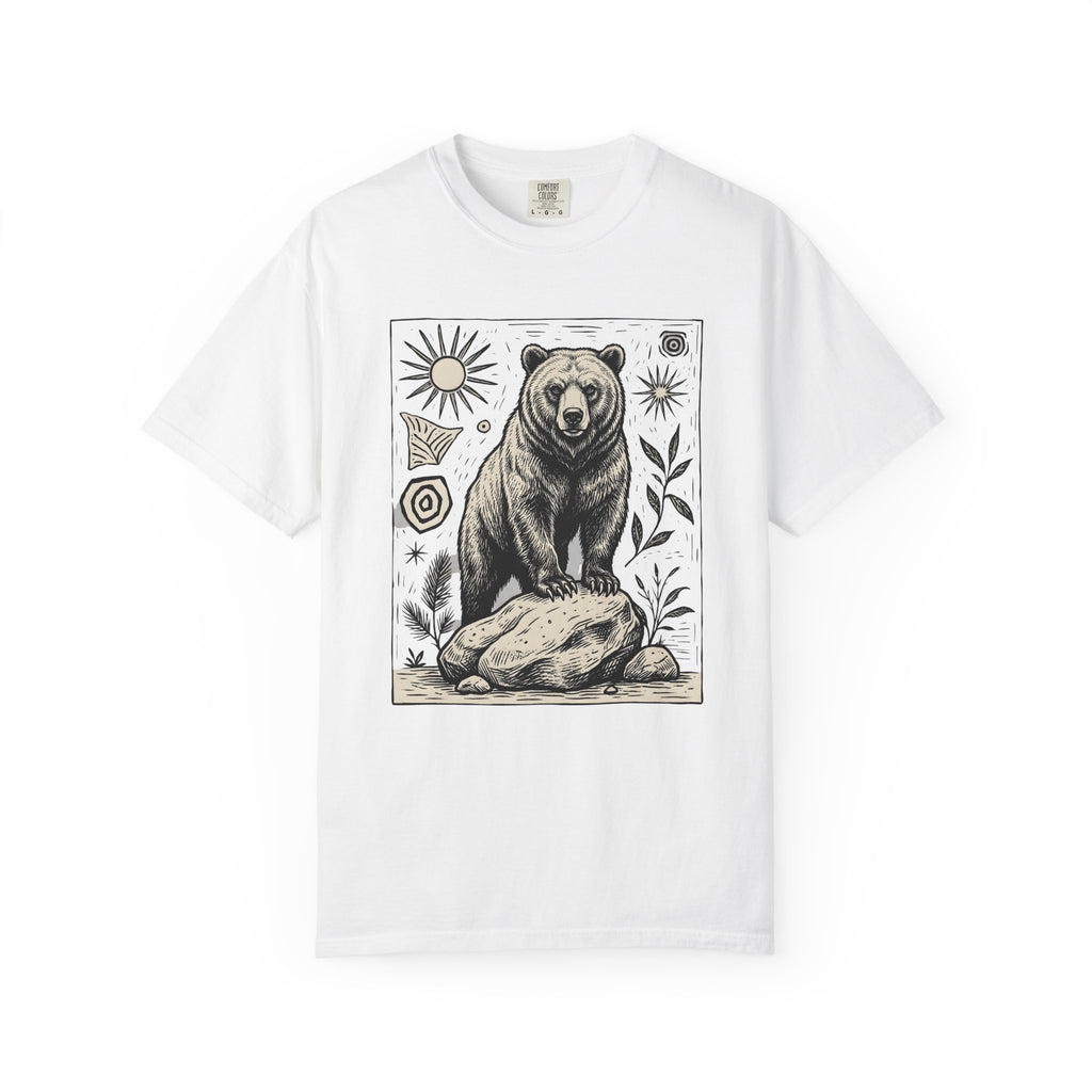 Bear Shirt Animals Wildlife Gift Women Sketch Tee Grizzly T-Shirt Animal Fan Ursine Tshirt Wildlife Graphic Retro Floral Tshirt