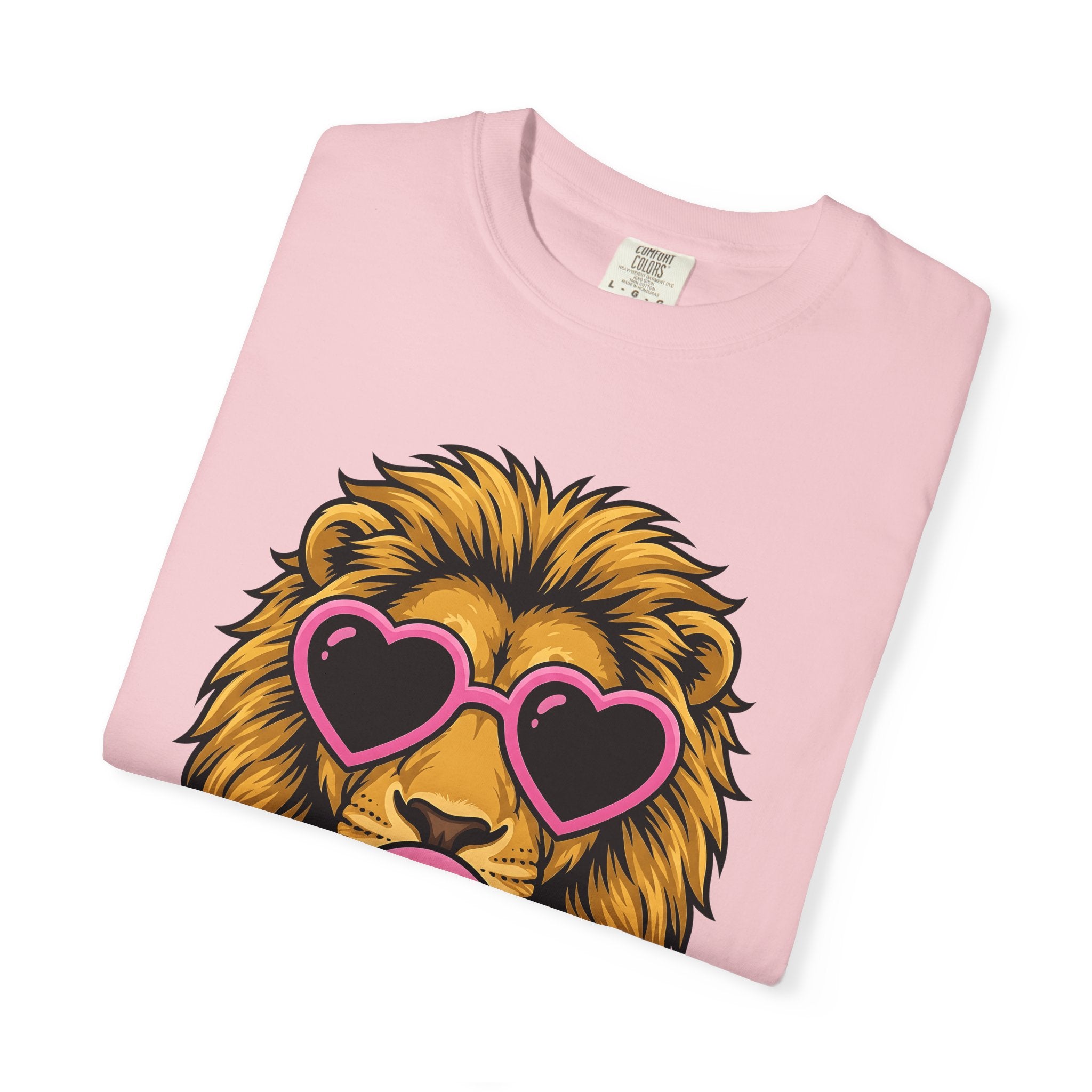 Lion Cool Glasses Shirt Animals Comedy Gift Women Animated Tee Lion T-Shirt Wildlife Fan Cartoon Tshirt Humor Graphic Flat Chewing Gum