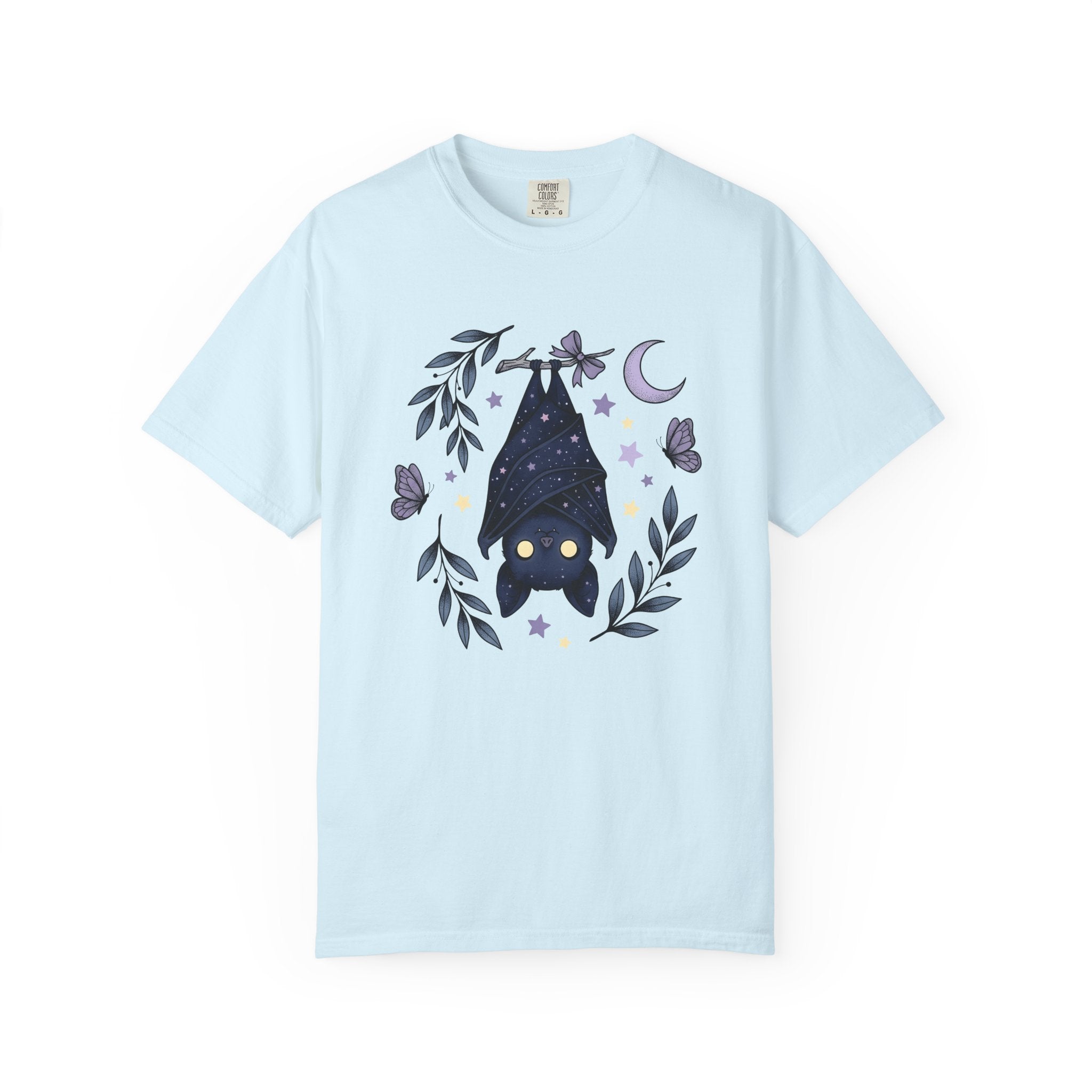 Cute Bat Shirt Boho Chic Gothic Gift Women Whimsical Tee Flying Fox T-Shirt Bohemian Fan Fantasy Tshirt Dark Graphic Mystical Butterfly