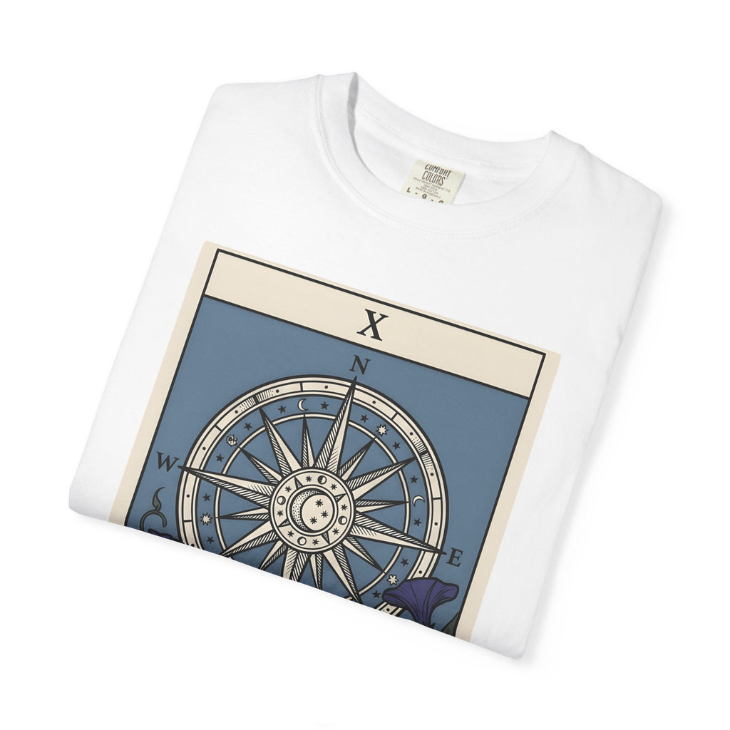 Navigation Wheel Shirt Boho Chic Holistic Gift Women Mystic Card Tee Steering Wheel T-Shirt Bohemian Fan Tarot Card Tshirt Spiritual Graphic