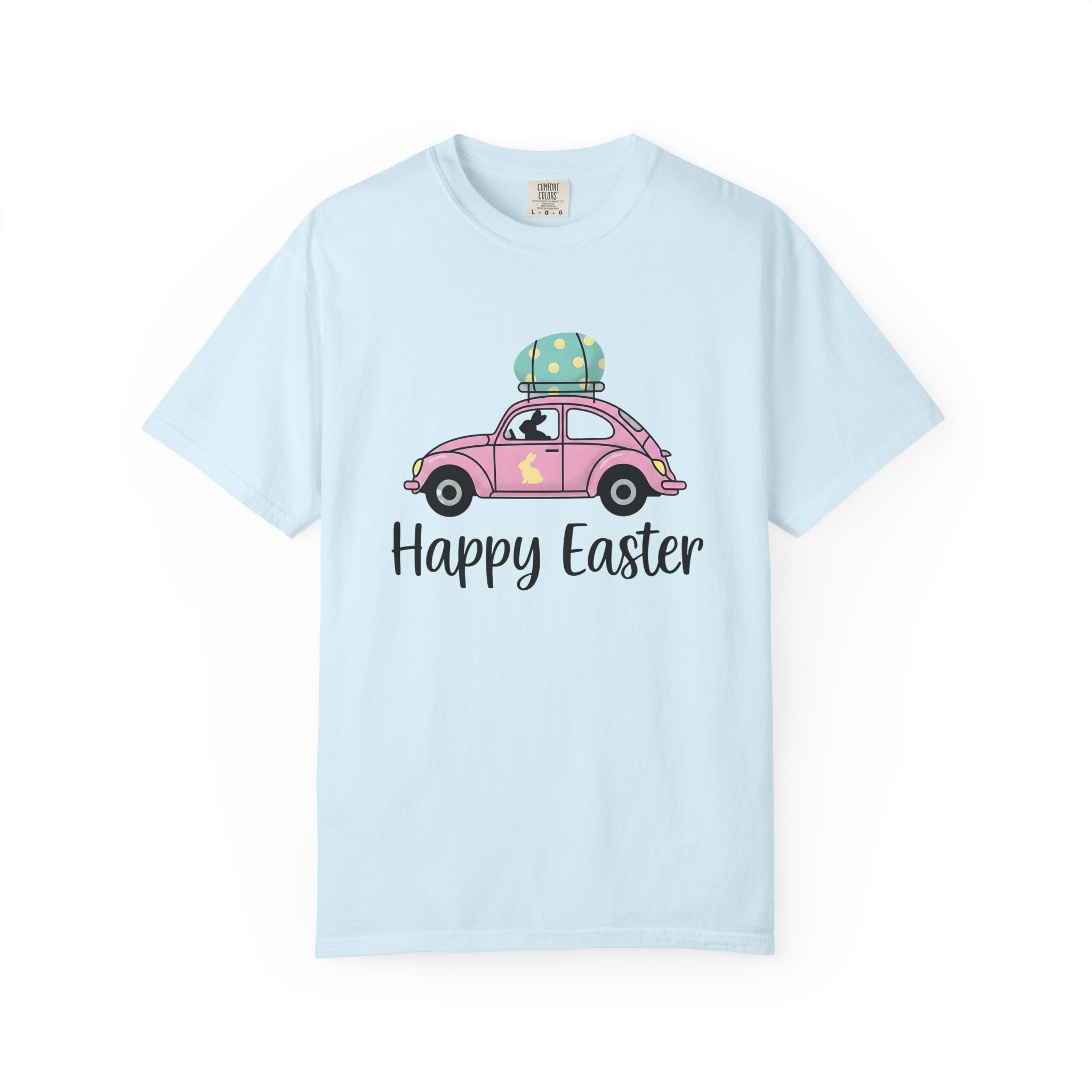 Bunny Car Shirt Easter Spring Gift Women Cute Tee Rabbit Vehicle T-Shirt Easter Fan Easter Bunny Tshirt Floral Graphic Retro Easter Egg