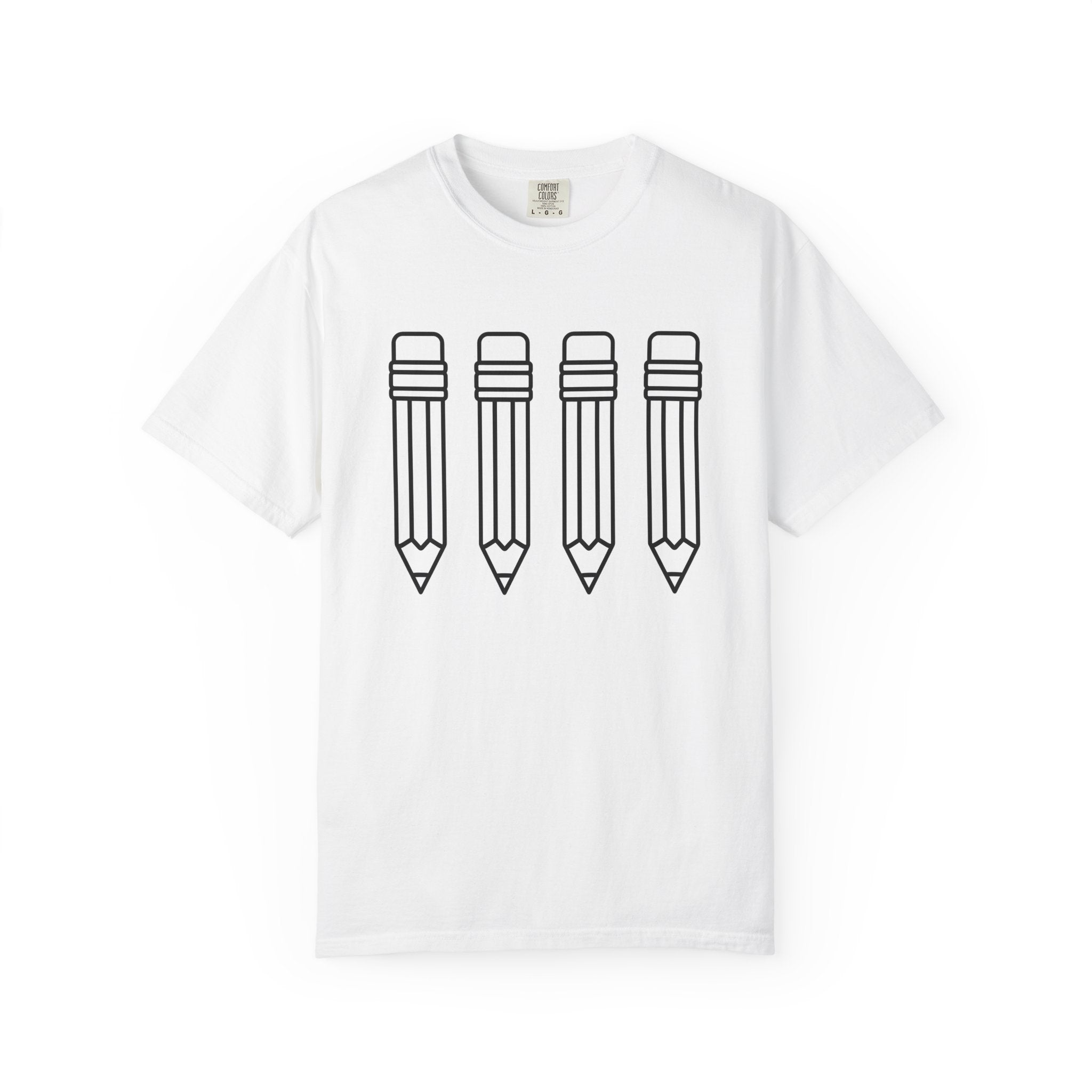 Pencil Design Shirt Teachers Learning Gift Women Simple Tee Drawing T-Shirt Educator Enthusiast Minimalist Tshirt Education Graphic