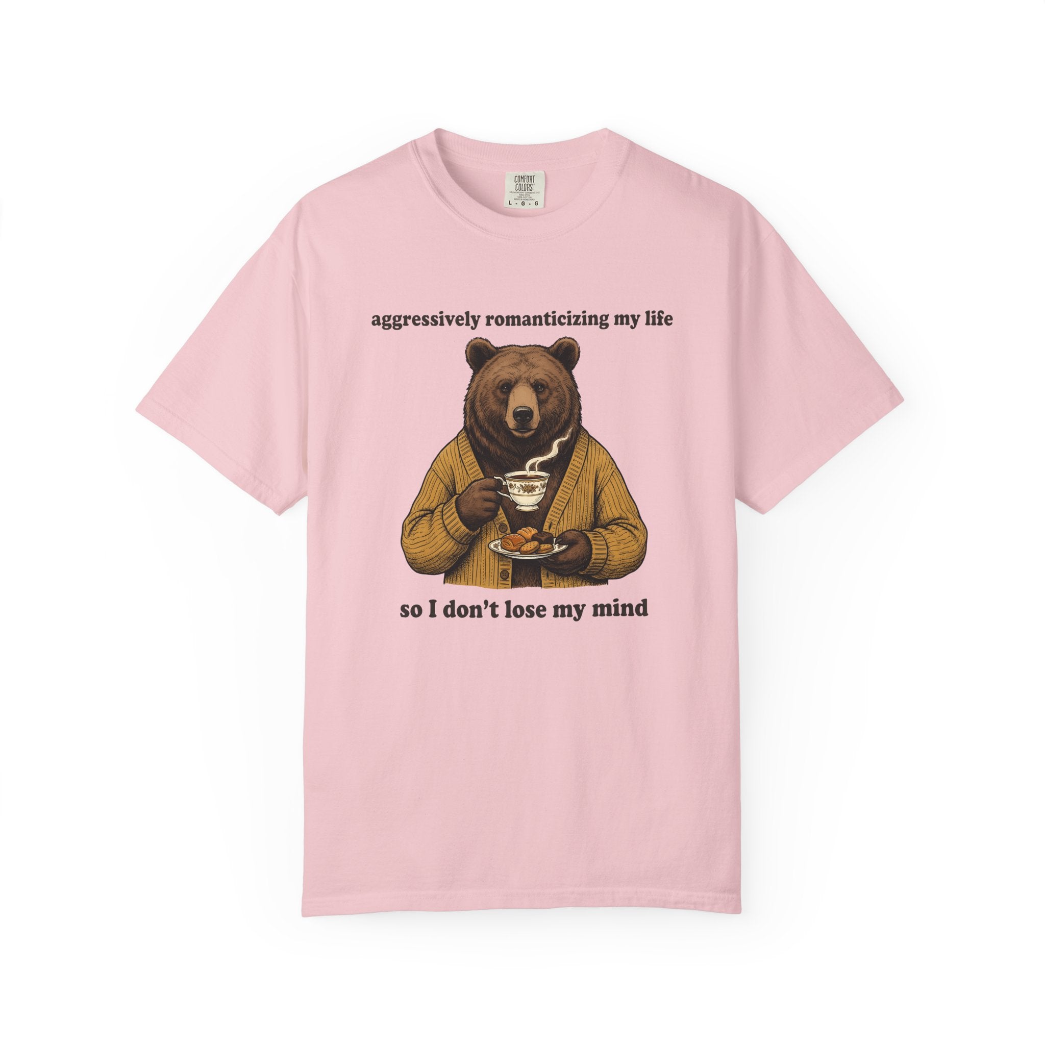 Bear Drink Shirt Funny Creatures Gift Women Classic Tee Bear T-Shirt Humor Fan Vintage Tshirt Animal Graphic Cartoon Cakes Tshirt