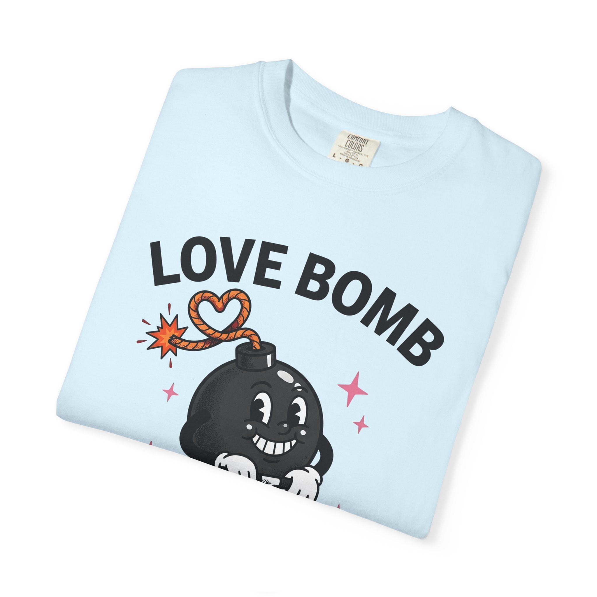 Cartoon Bomb Icon Shirt St. Valentine's Day Duos Gift Women Retro Tee Explosive T-Shirt Valentine Fan Vintage Tshirt Couples Graphic Hand