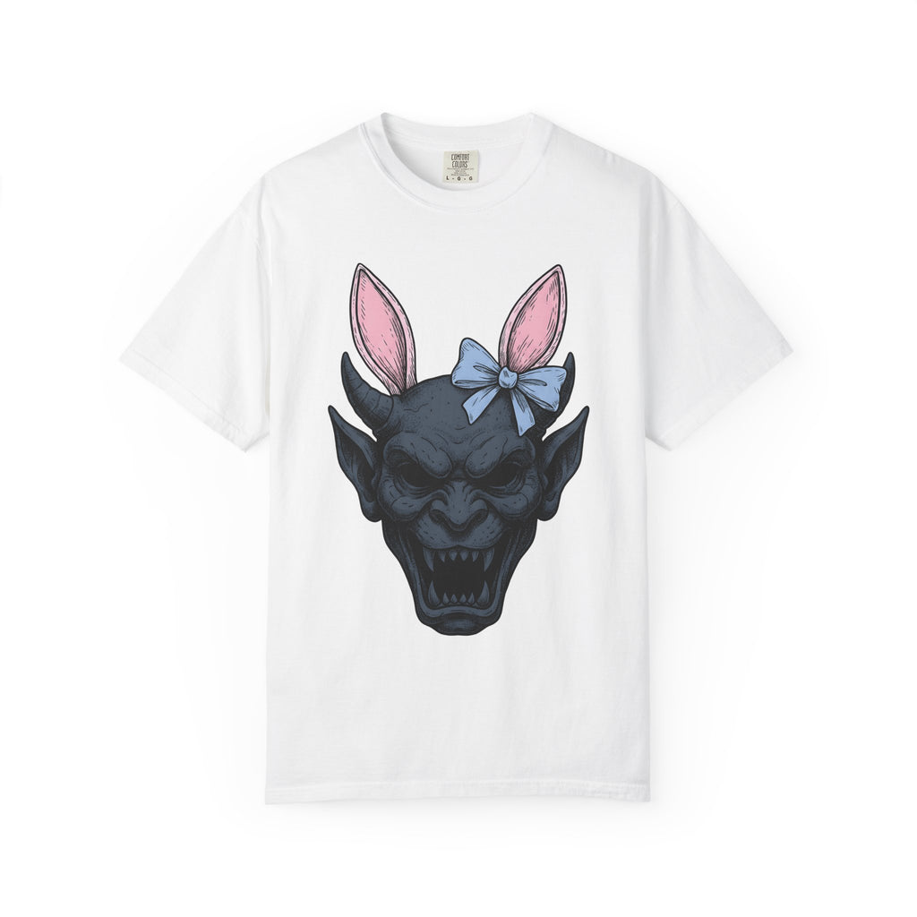 Imp Bunny Ears Shirt Easter Scary Gift Women Spooky Tee Bunny Ears T-Shirt Horror Fan Creepy Tshirt Frightful Graphic Classic Bowtie Tshirt